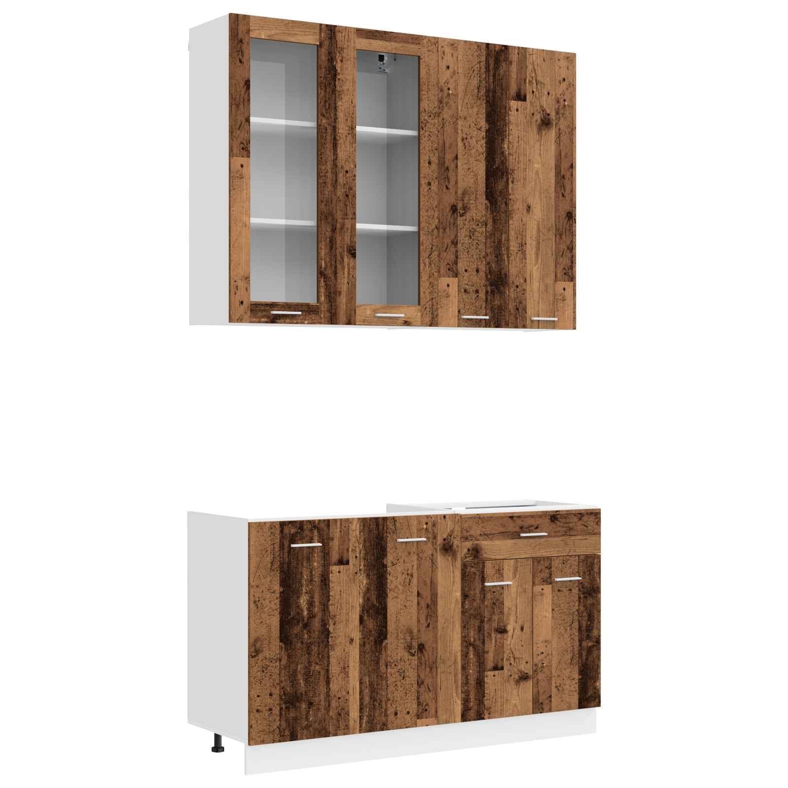Unité de cuisine LYON 4 pc Bois ancien Bois d'ingénierie