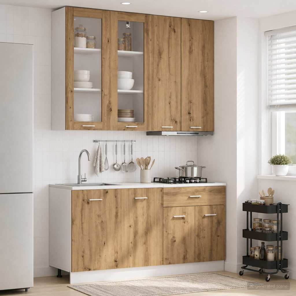 Unité de cuisine LYON 4 pc Chêne artisanal Bois d'ingénierie
