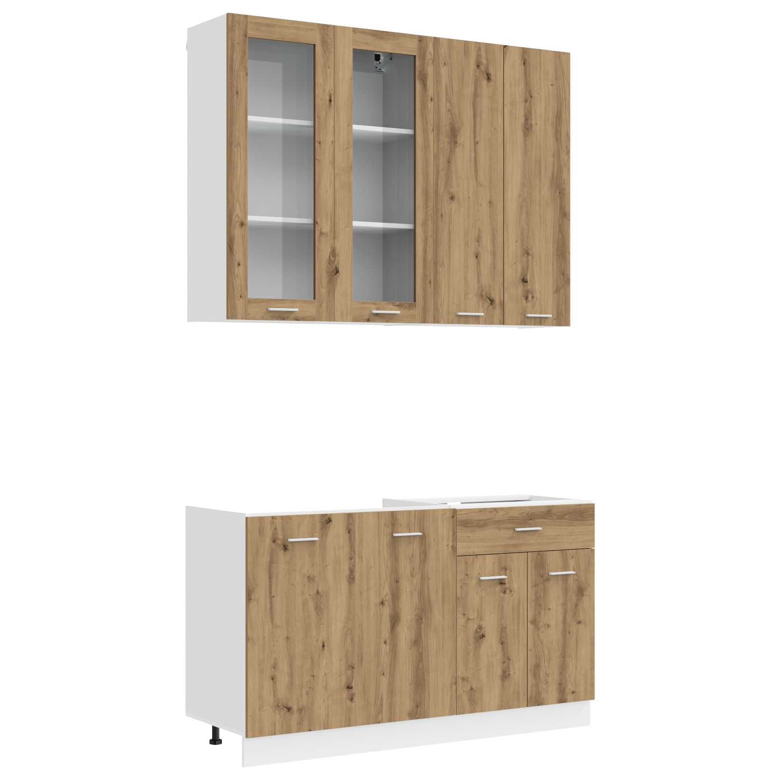 Unité de cuisine LYON 4 pc Chêne artisanal Bois d'ingénierie