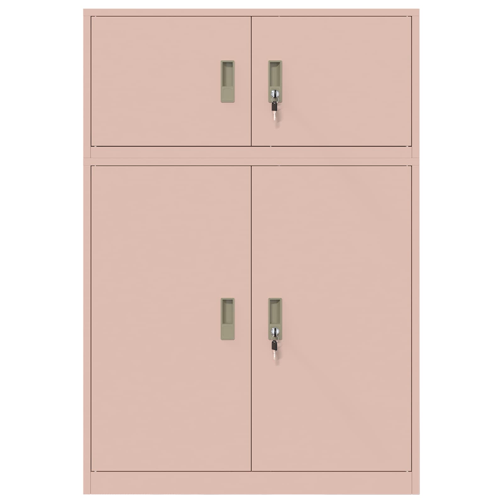 Armoire de rangement 2 pc Rose 90 x 40 x 130 cm Acier