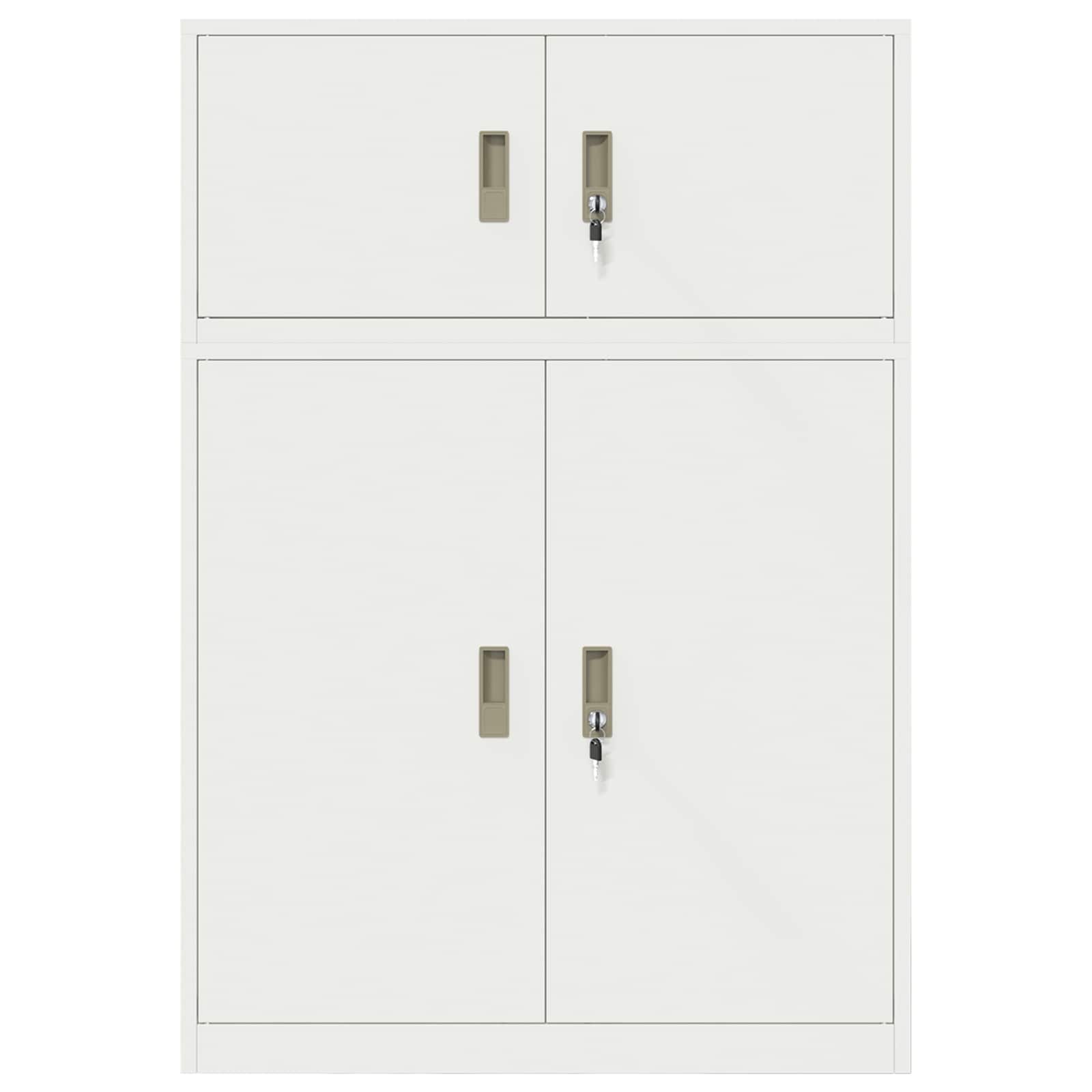 Armoire de rangement 2 pc Blanc 90 x 40 x 130 cm Acier