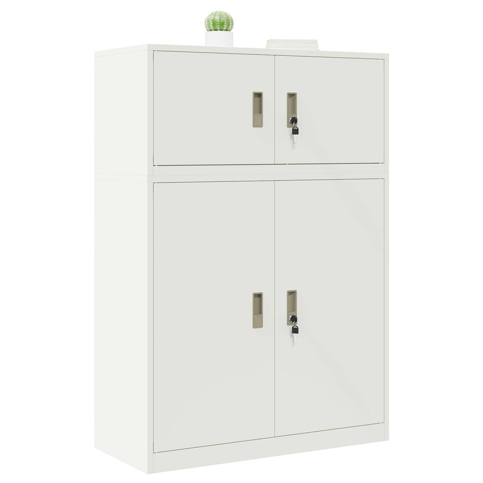 Armoire de rangement 2 pc Blanc 90 x 40 x 130 cm Acier