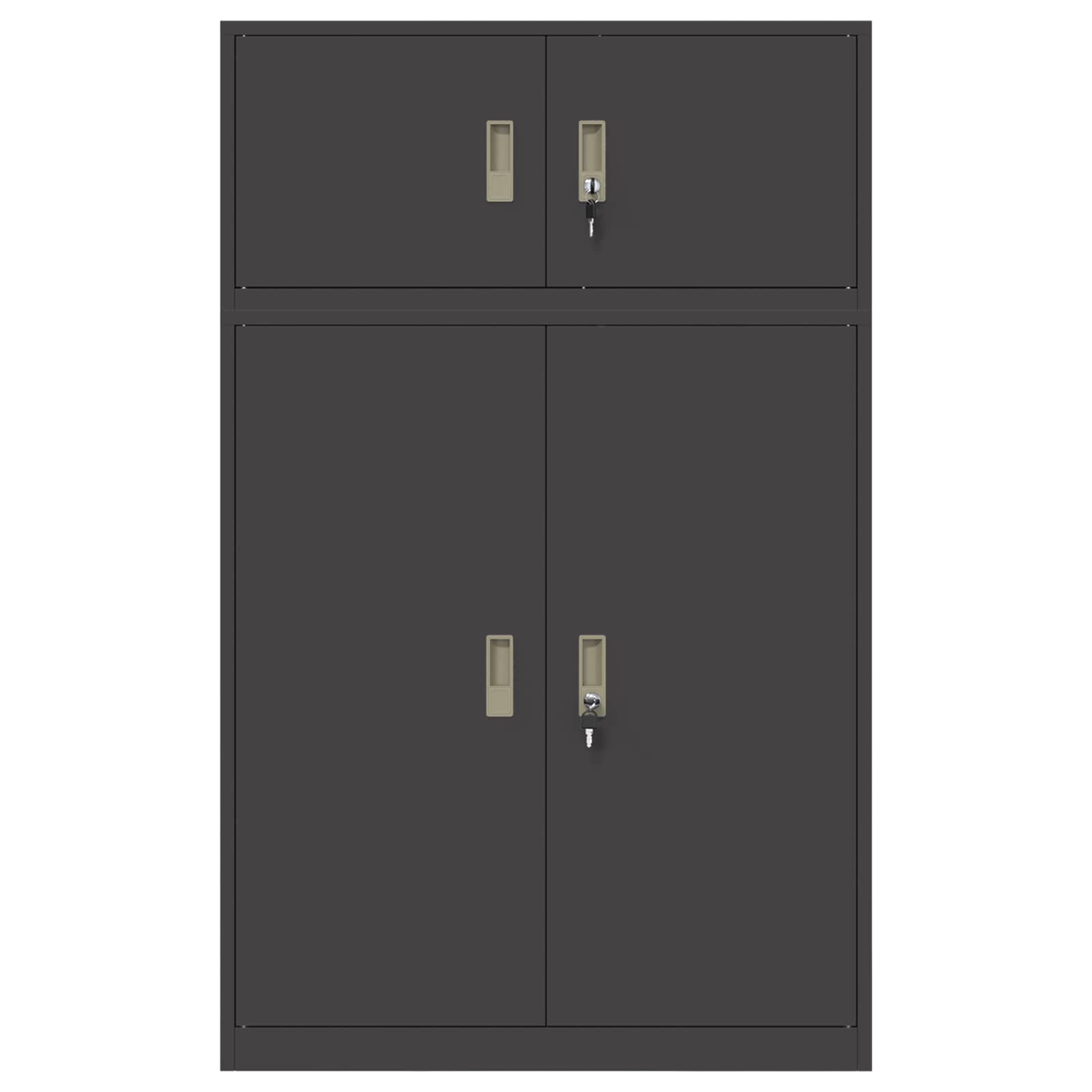 Armoire de rangement 2 pc Noir 90 x 40 x 145 cm Acier