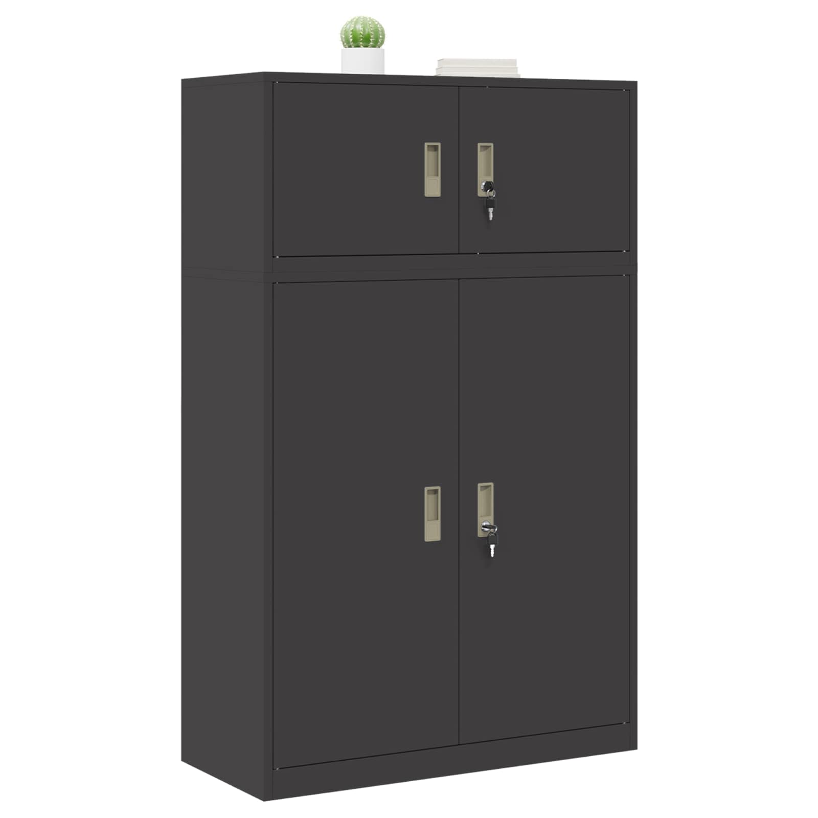 Armoire de rangement 2 pc Noir 90 x 40 x 145 cm Acier