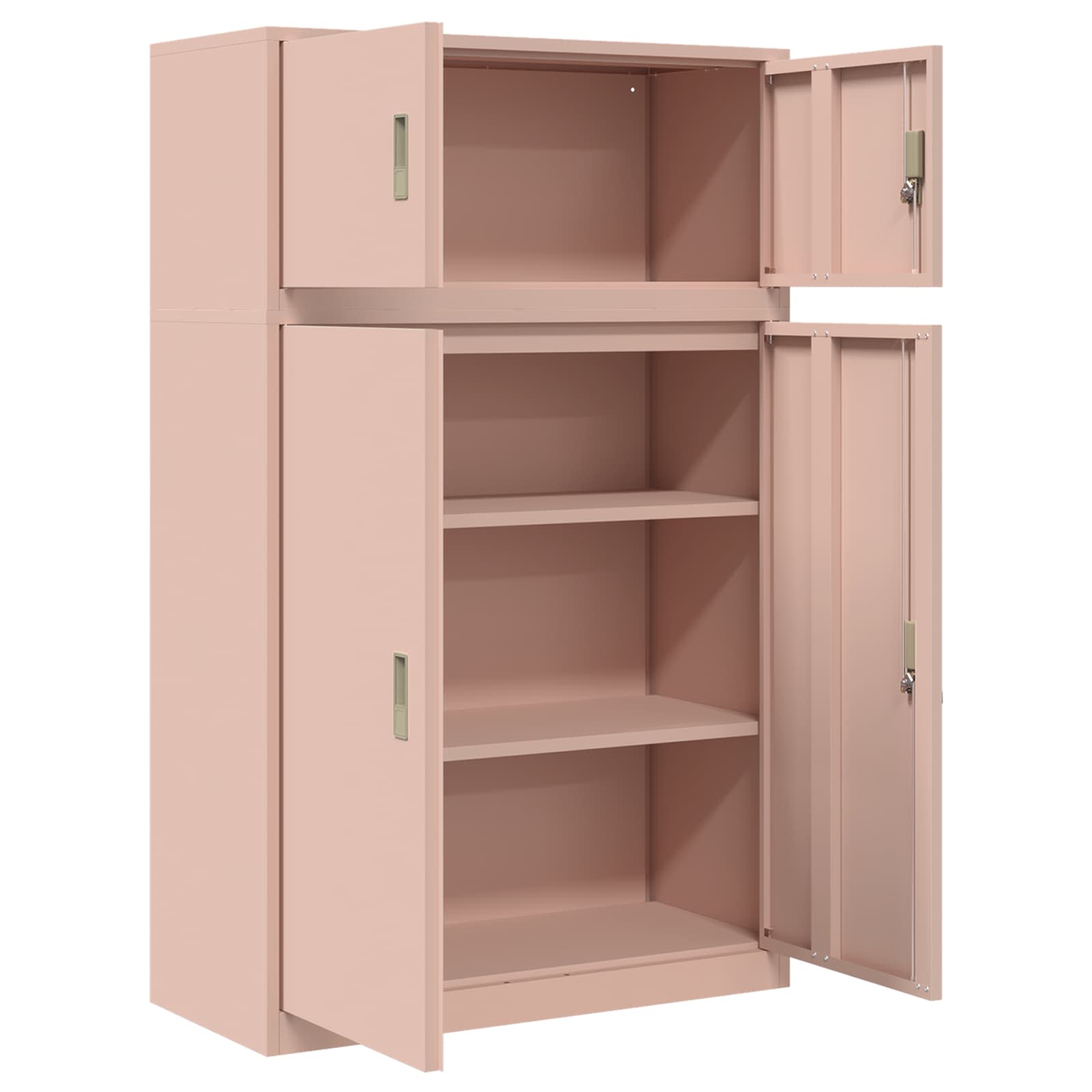 Armoire de rangement 2 pc Rose 90 x 40 x 145 cm Acier
