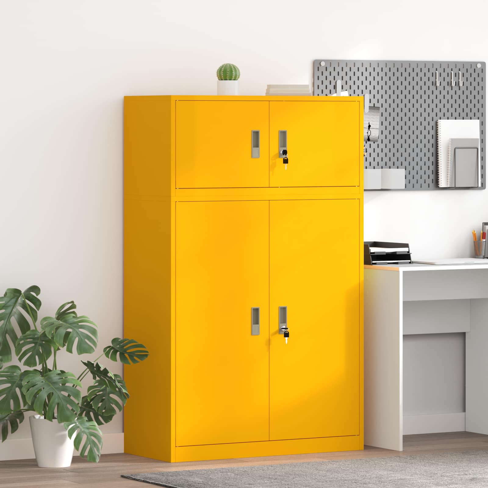 Armoire de rangement 2 pc Jaune moutarde 90 x 40 x 145 cm Acier