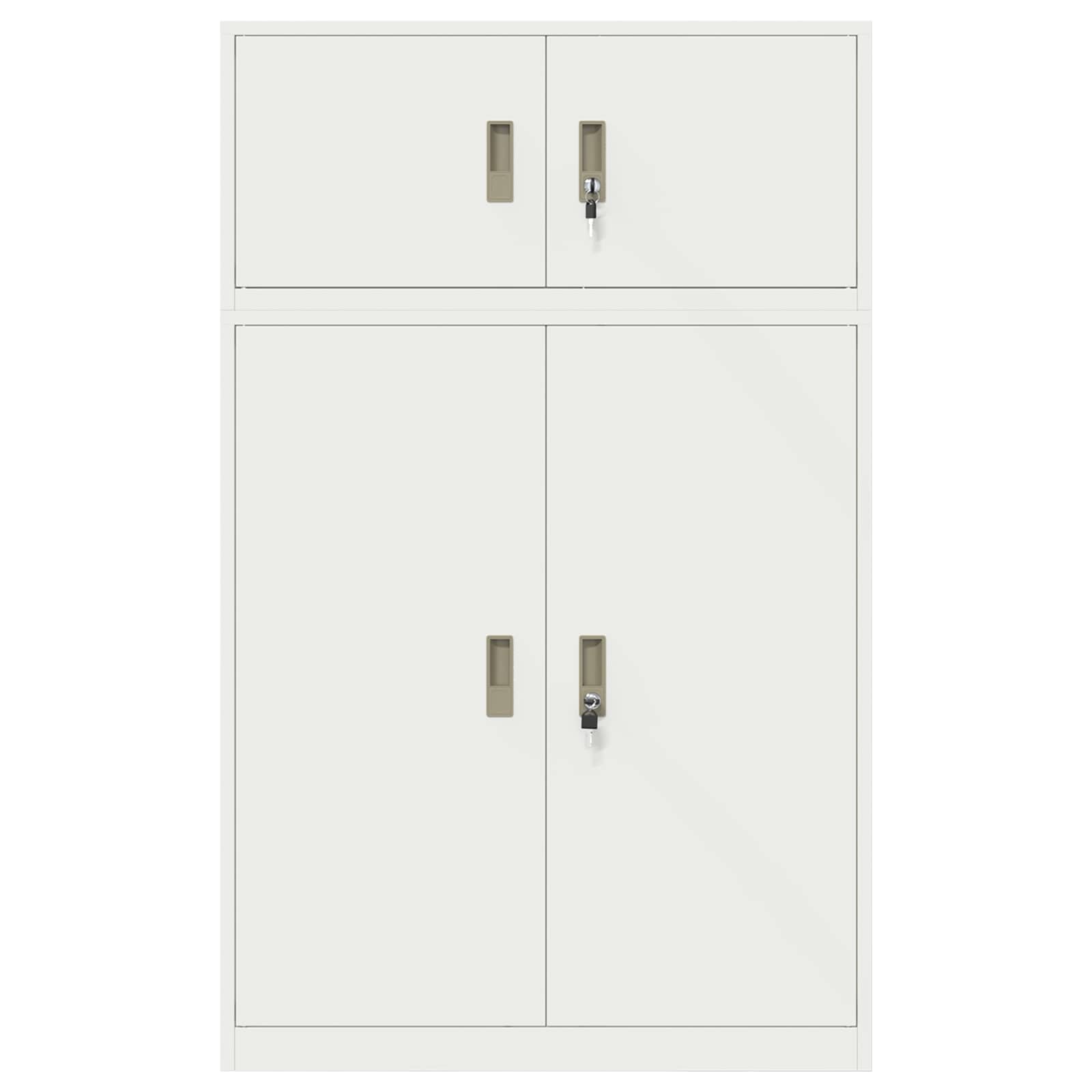 Armoire de rangement 2 pc Blanc 90 x 40 x 145 cm Acier