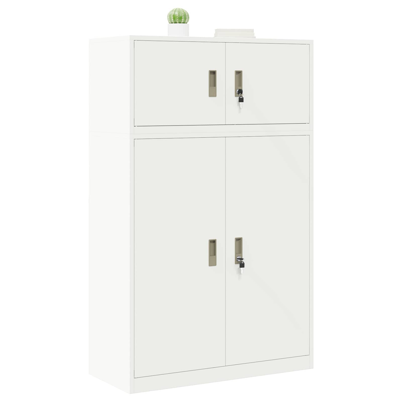 Armoire de rangement 2 pc Blanc 90 x 40 x 145 cm Acier