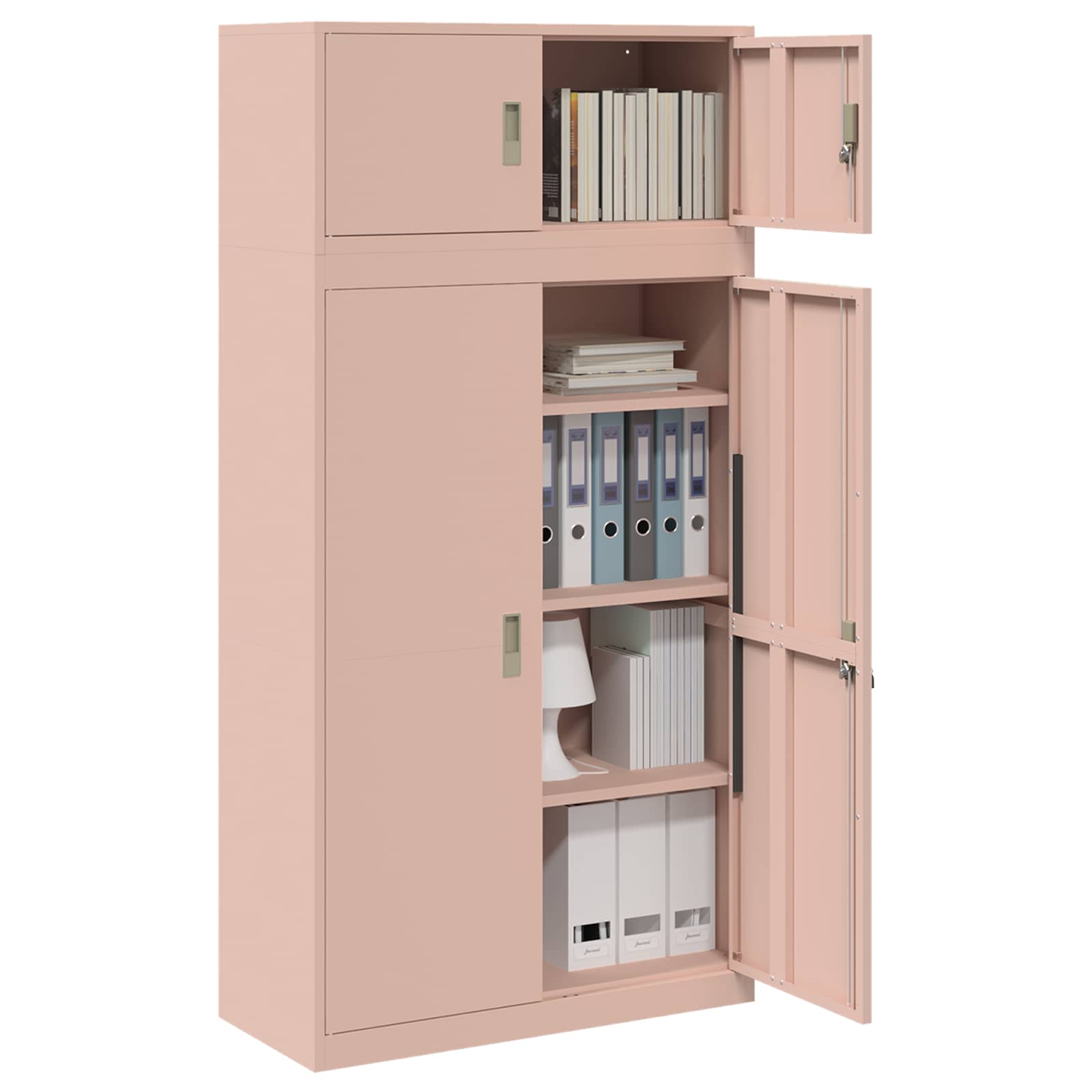Armoire de rangement 2 pc Rose 90 x 40 x 180 cm Acier
