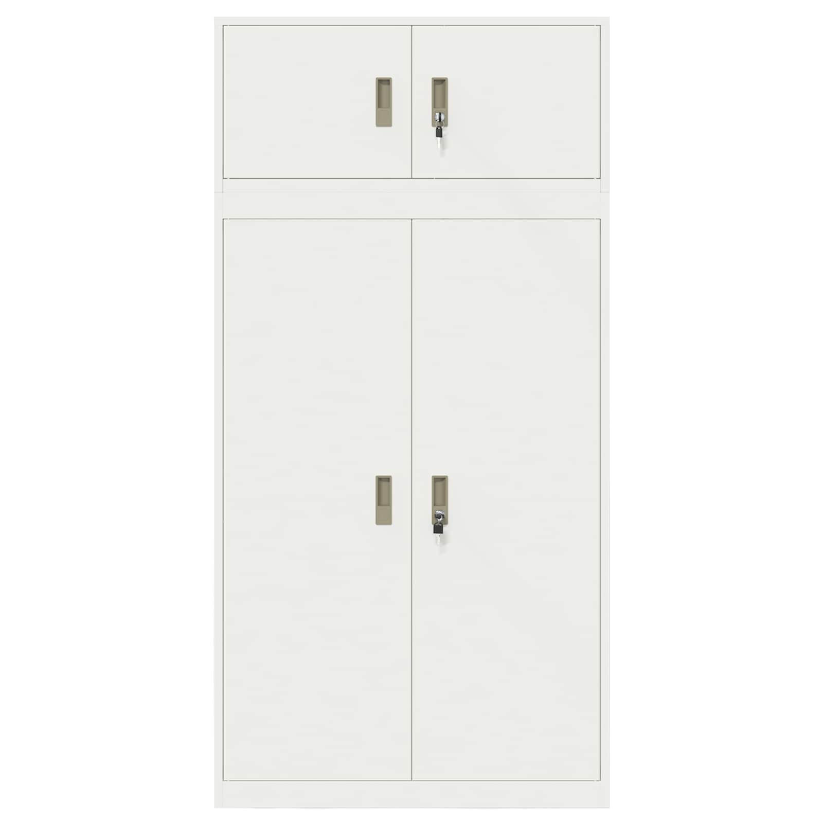 Armoire de rangement 2 pc Blanc 90 x 40 x 180 cm Acier