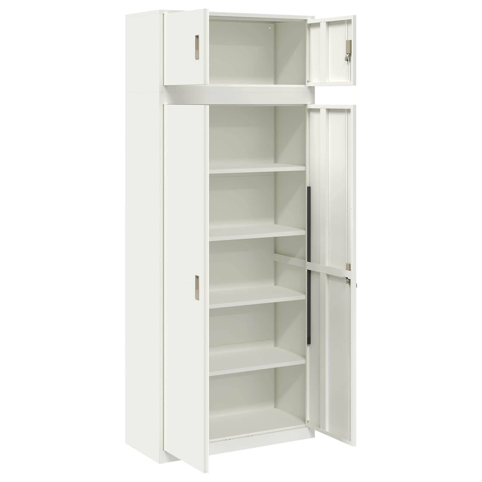 Armoire de rangement 2 pc Blanc 90 x 40 x 220 cm Acier