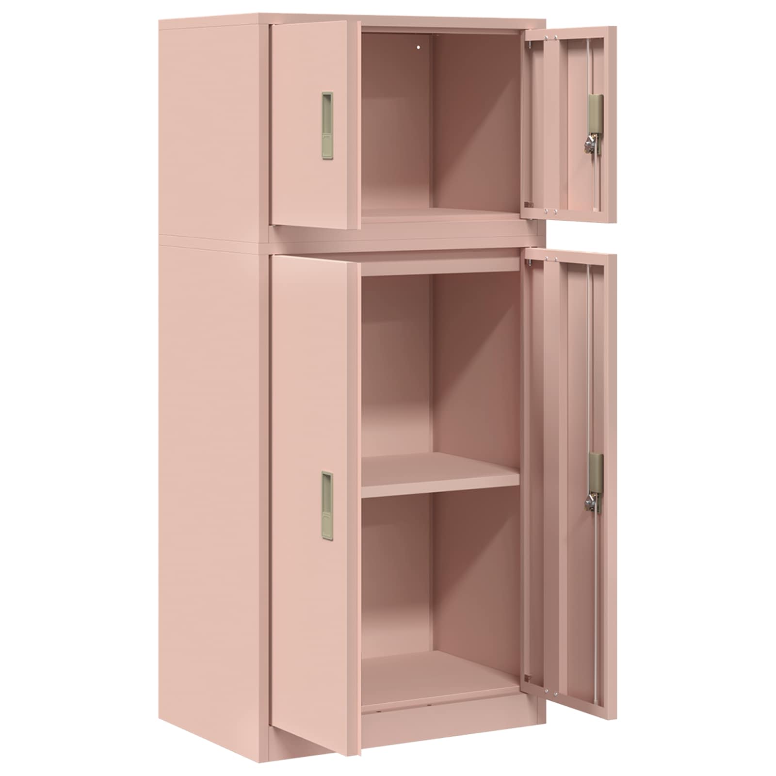 Armoire de rangement 2 pc Rose 60 x 40 x 130 cm Acier