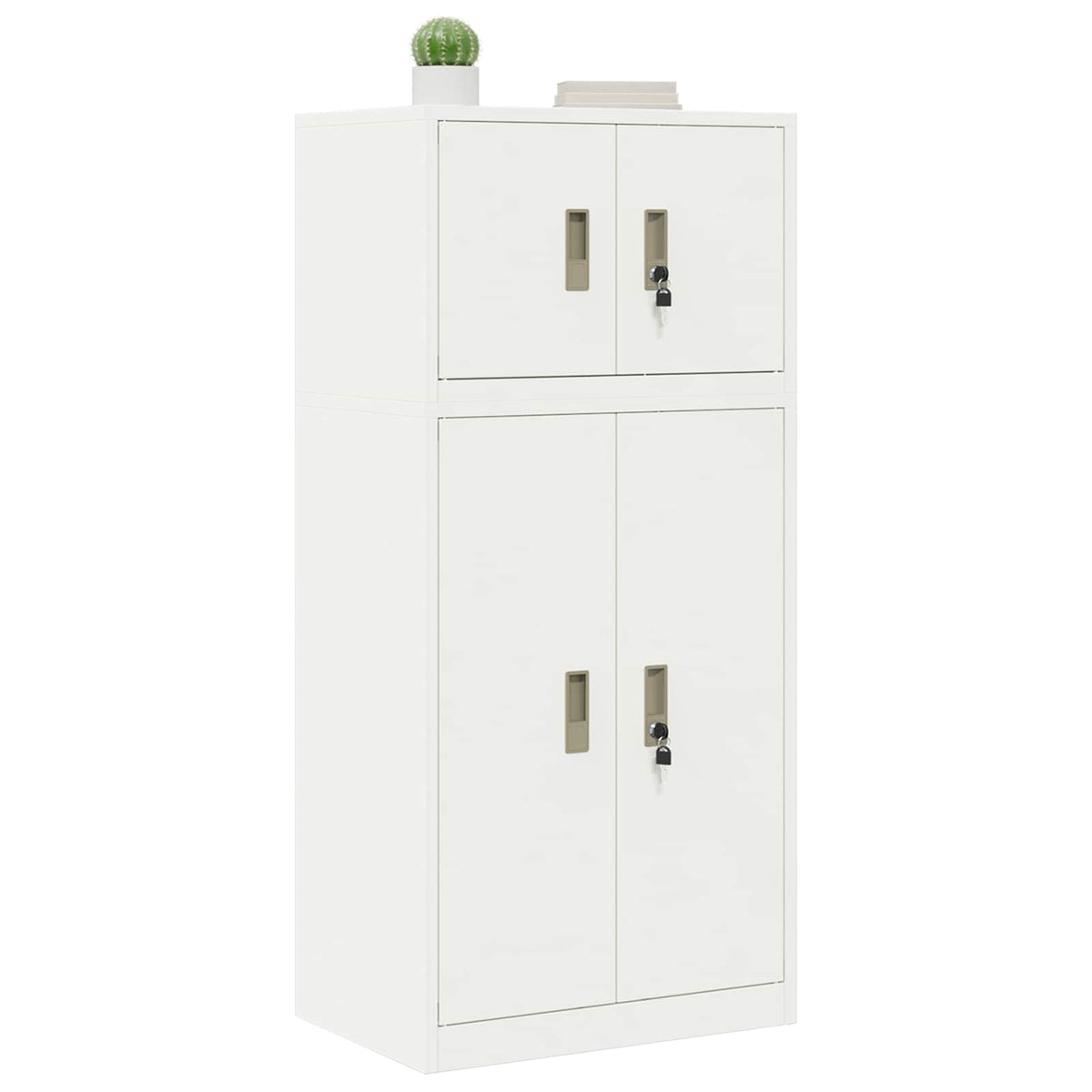 Armoire de rangement 2 pc Blanc 60 x 40 x 130 cm Acier