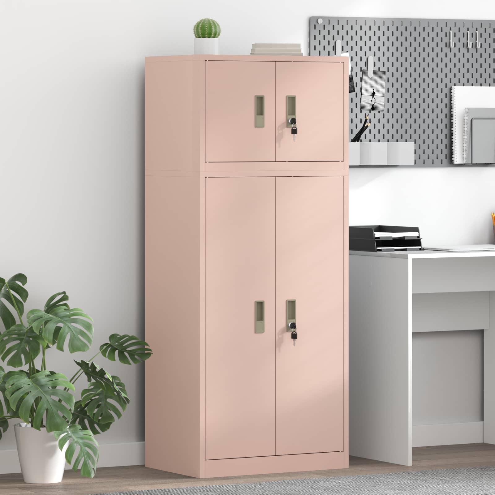 Armoire de rangement 2 pc Rose 60 x 40 x 145 cm Acier