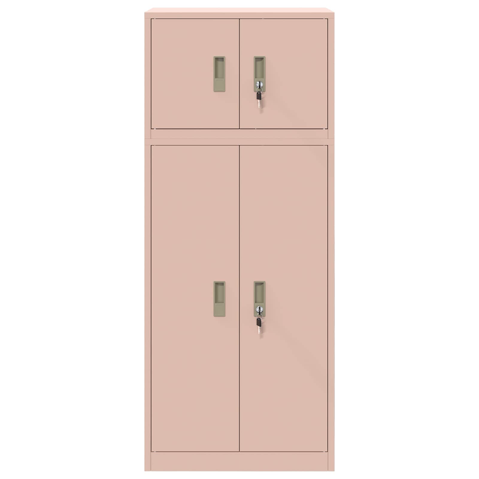 Armoire de rangement 2 pc Rose 60 x 40 x 145 cm Acier