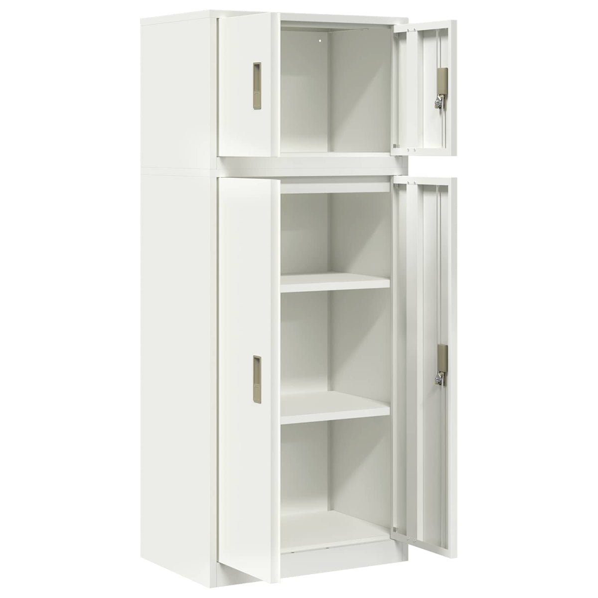 Armoire de rangement 2 pc Blanc 60 x 40 x 145 cm Acier