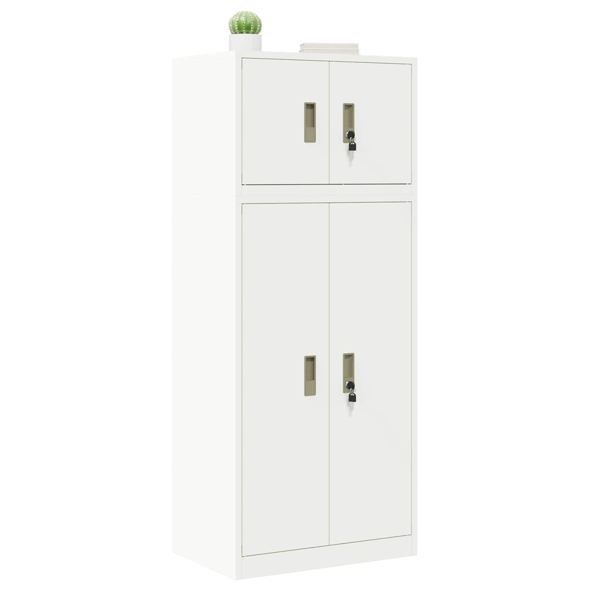 Armoire de rangement 2 pc Blanc 60 x 40 x 145 cm Acier