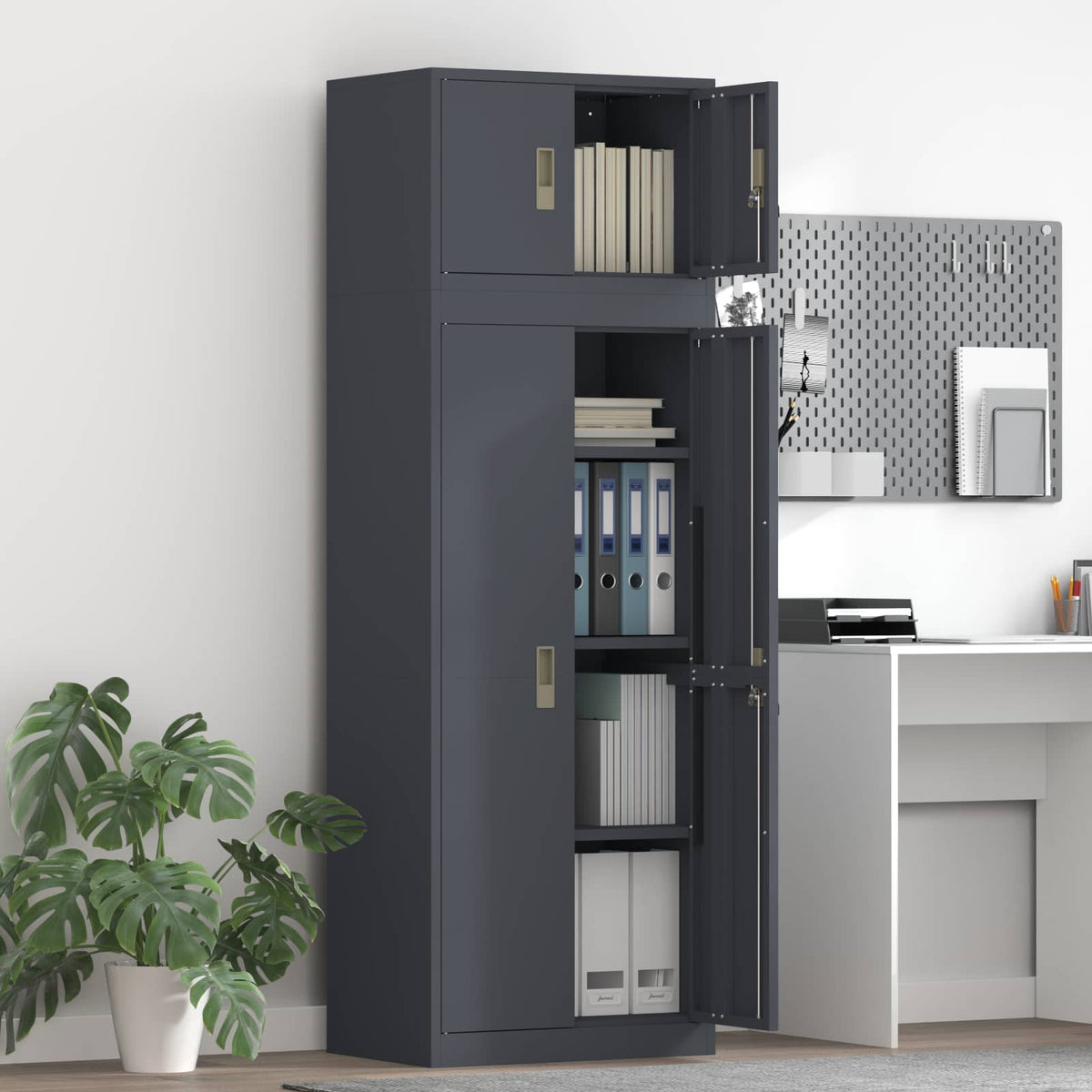 Armoire de rangement 2 pc Anthracite 60 x 40 x 180 cm Acier