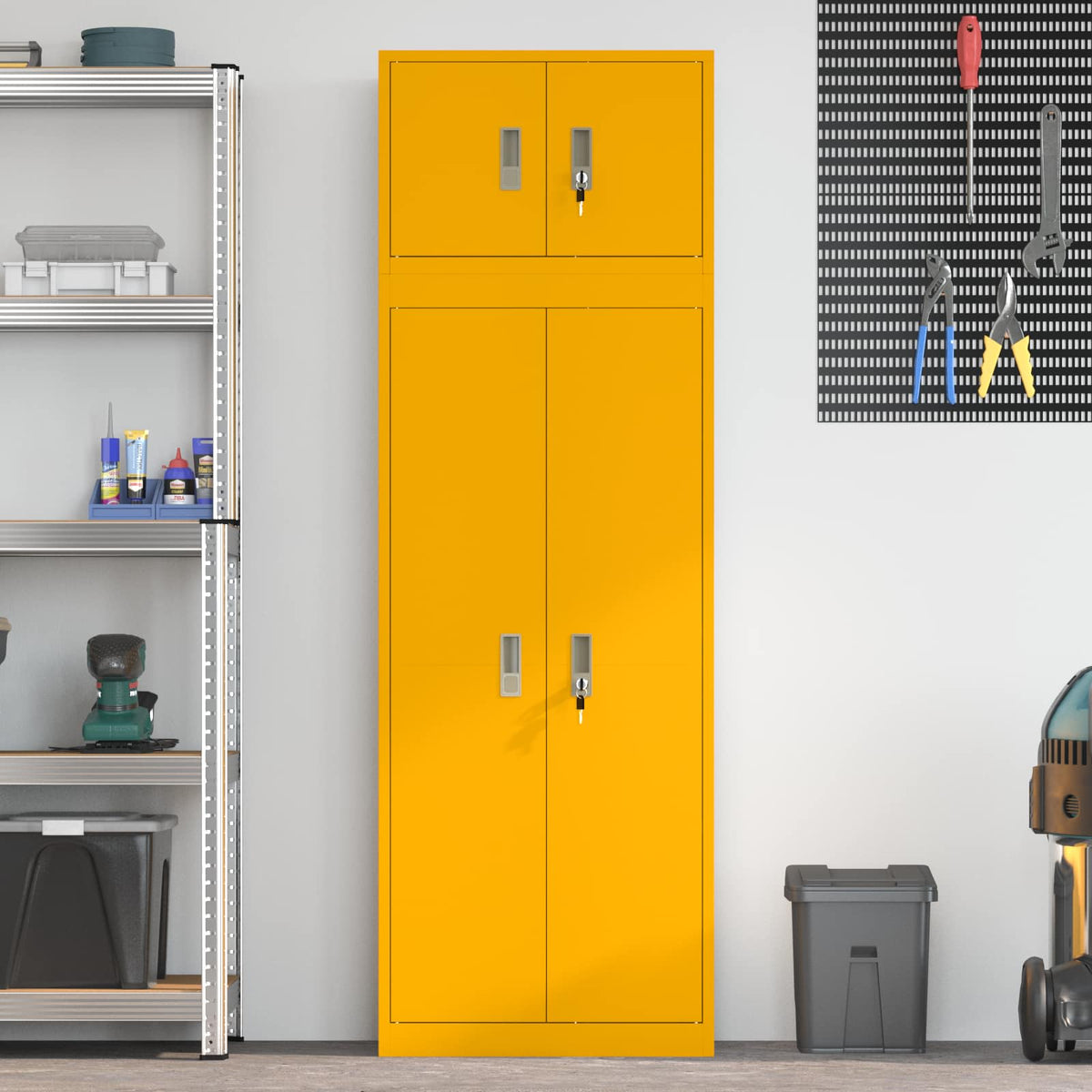 Armoire de rangement 2 pc Jaune moutarde 60 x 40 x 180 cm Acier