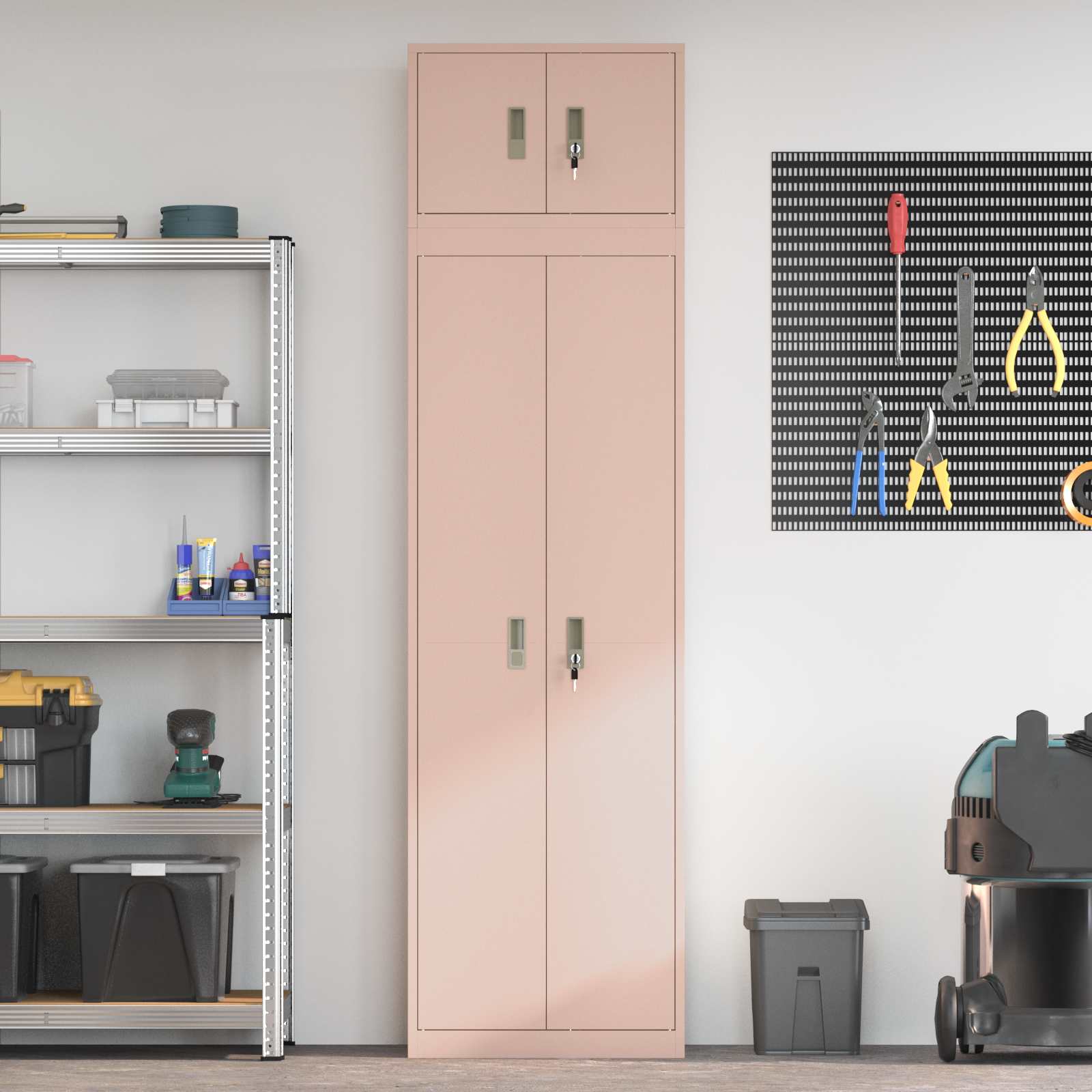 Armoire de rangement 2 pc Rose 60 x 40 x 220 cm Acier