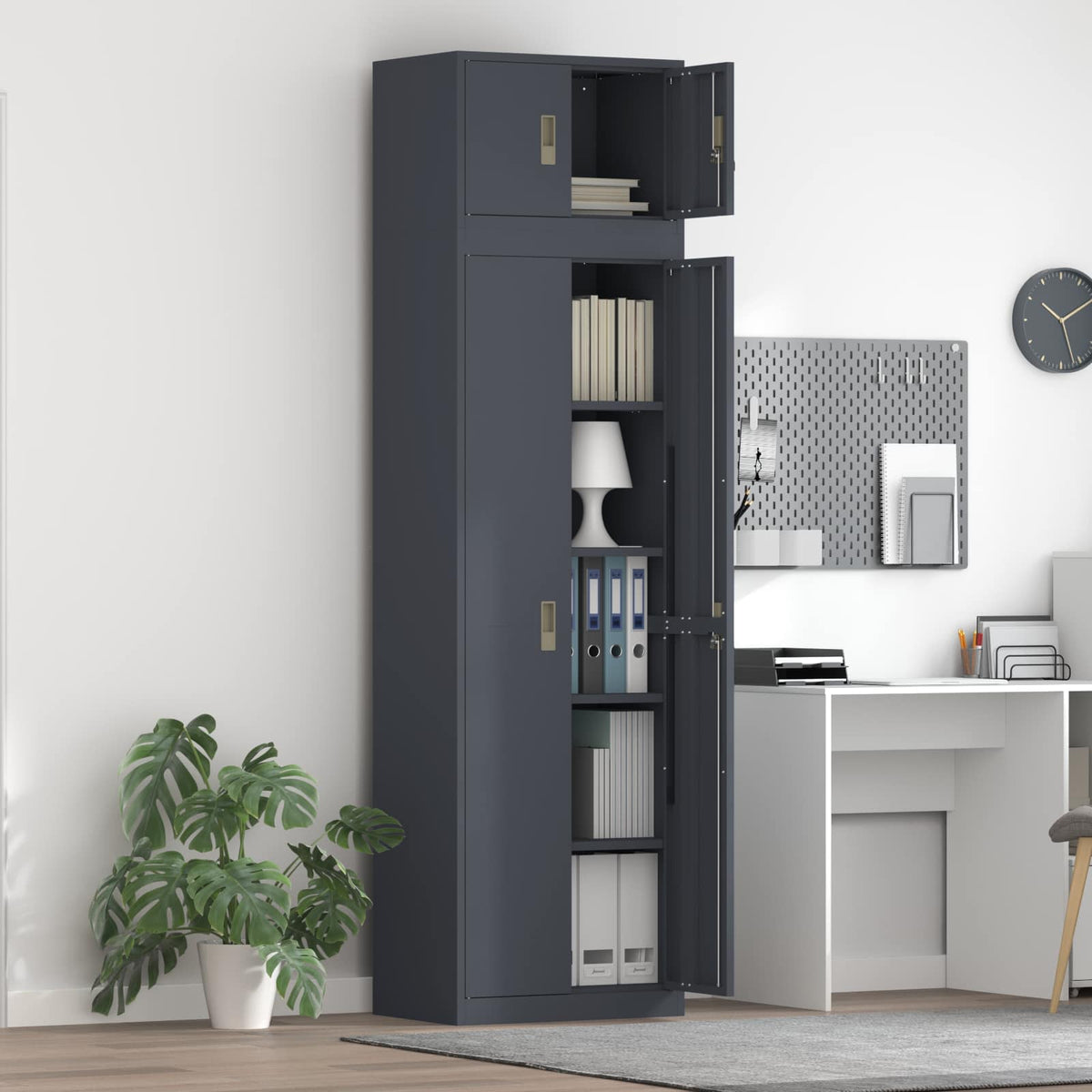 Armoire de rangement 2 pc Anthracite 60 x 40 x 220 cm Acier