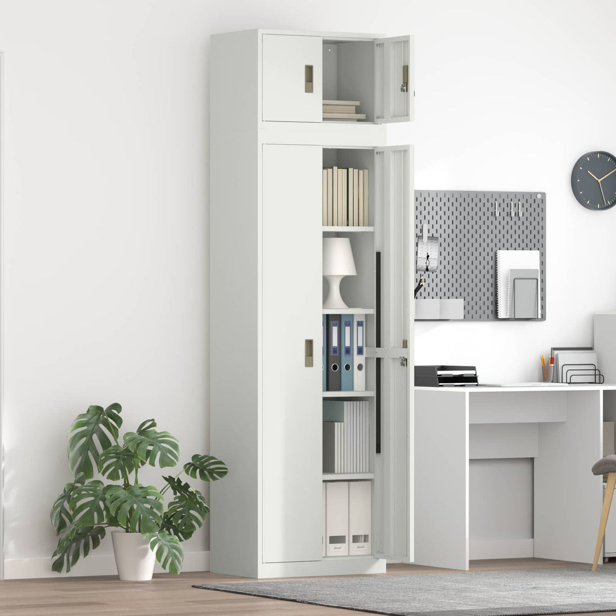 Armoire de rangement 2 pc Blanc 60 x 40 x 220 cm Acier