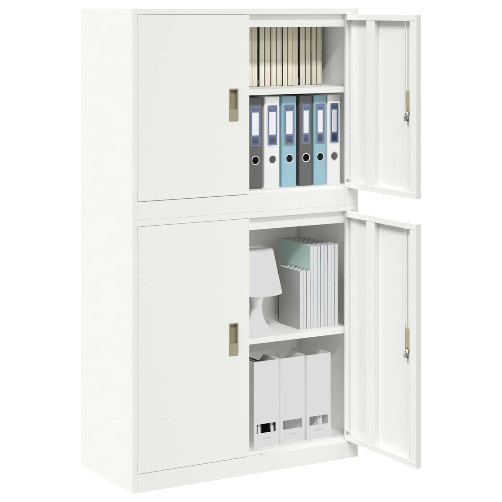 Armoire de rangement 2 pc Blanc 90 x 40 x 160 cm Acier