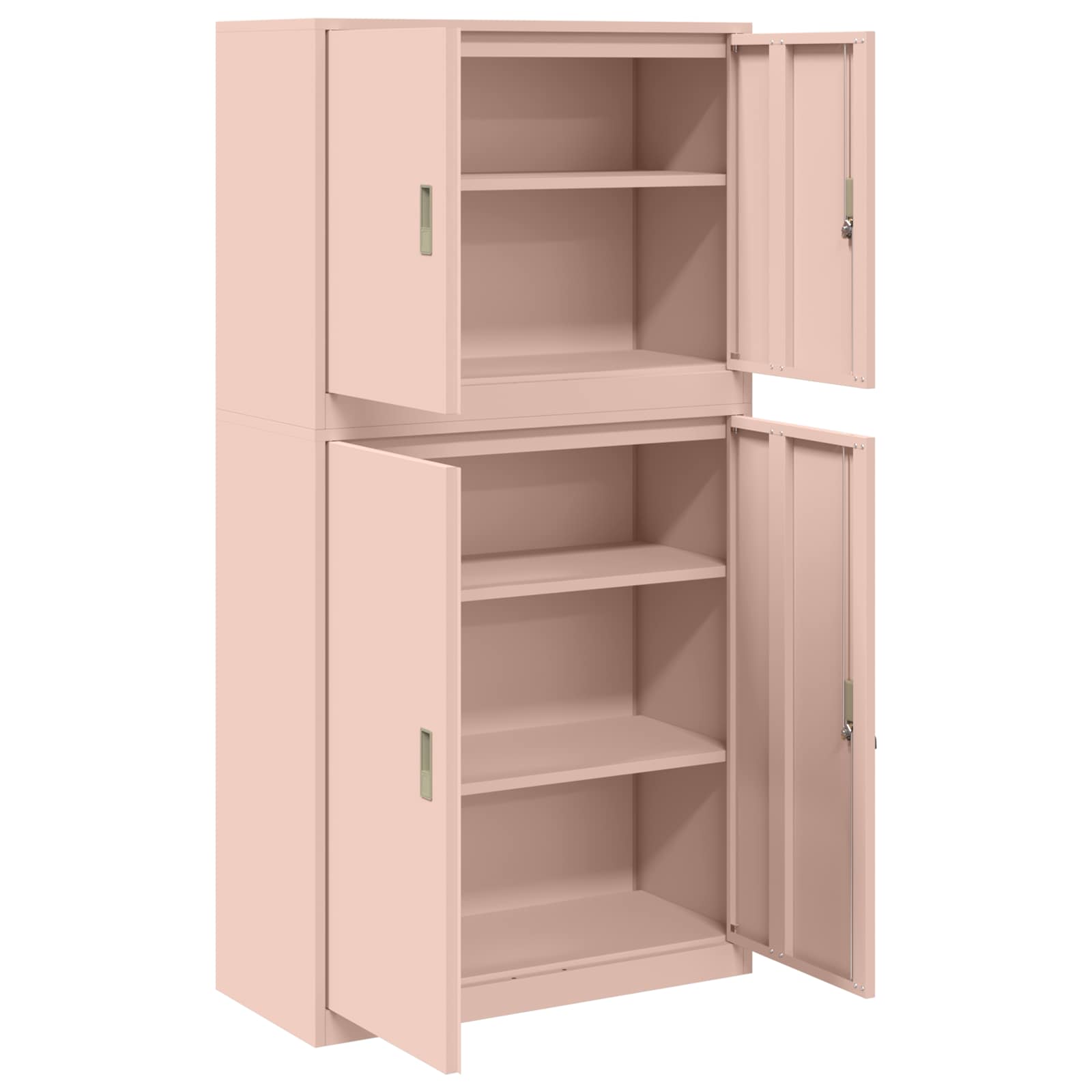 Armoire de rangement 2 pc Rose 90 x 40 x 175 cm Acier
