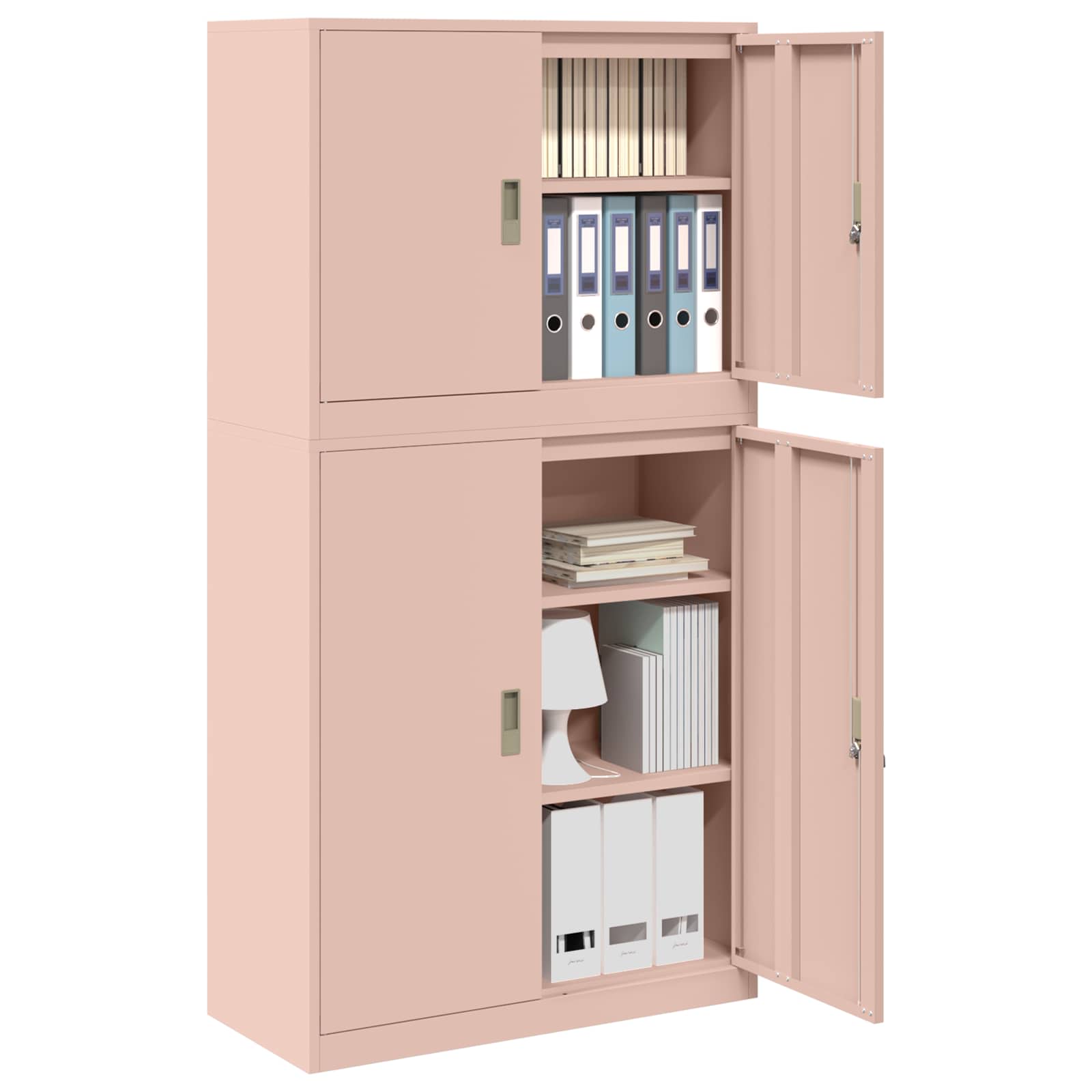 Armoire de rangement 2 pc Rose 90 x 40 x 175 cm Acier