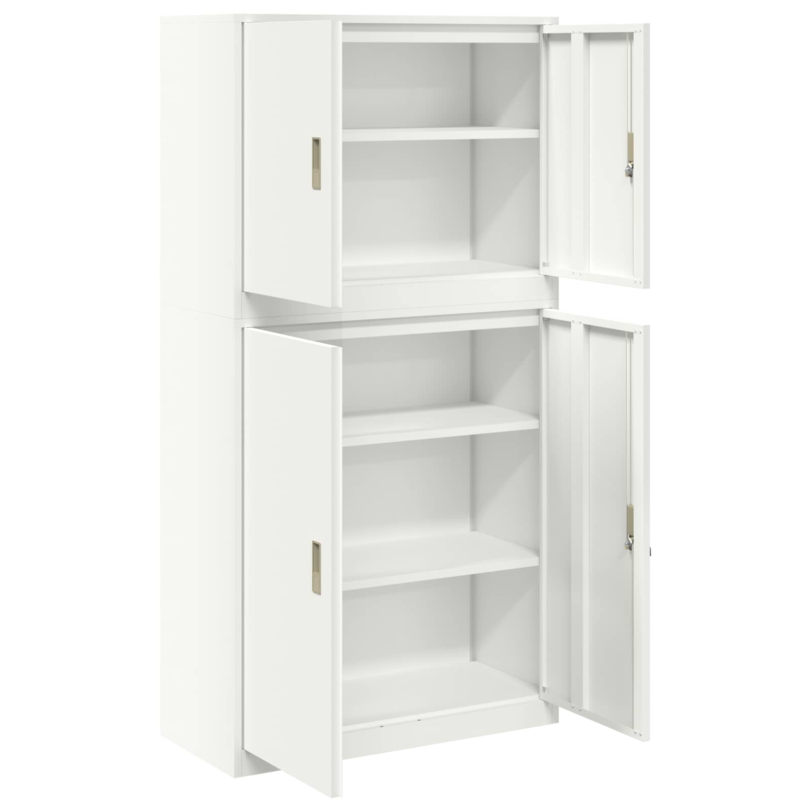 Armoire de rangement 2 pc Blanc 90 x 40 x 175 cm Acier