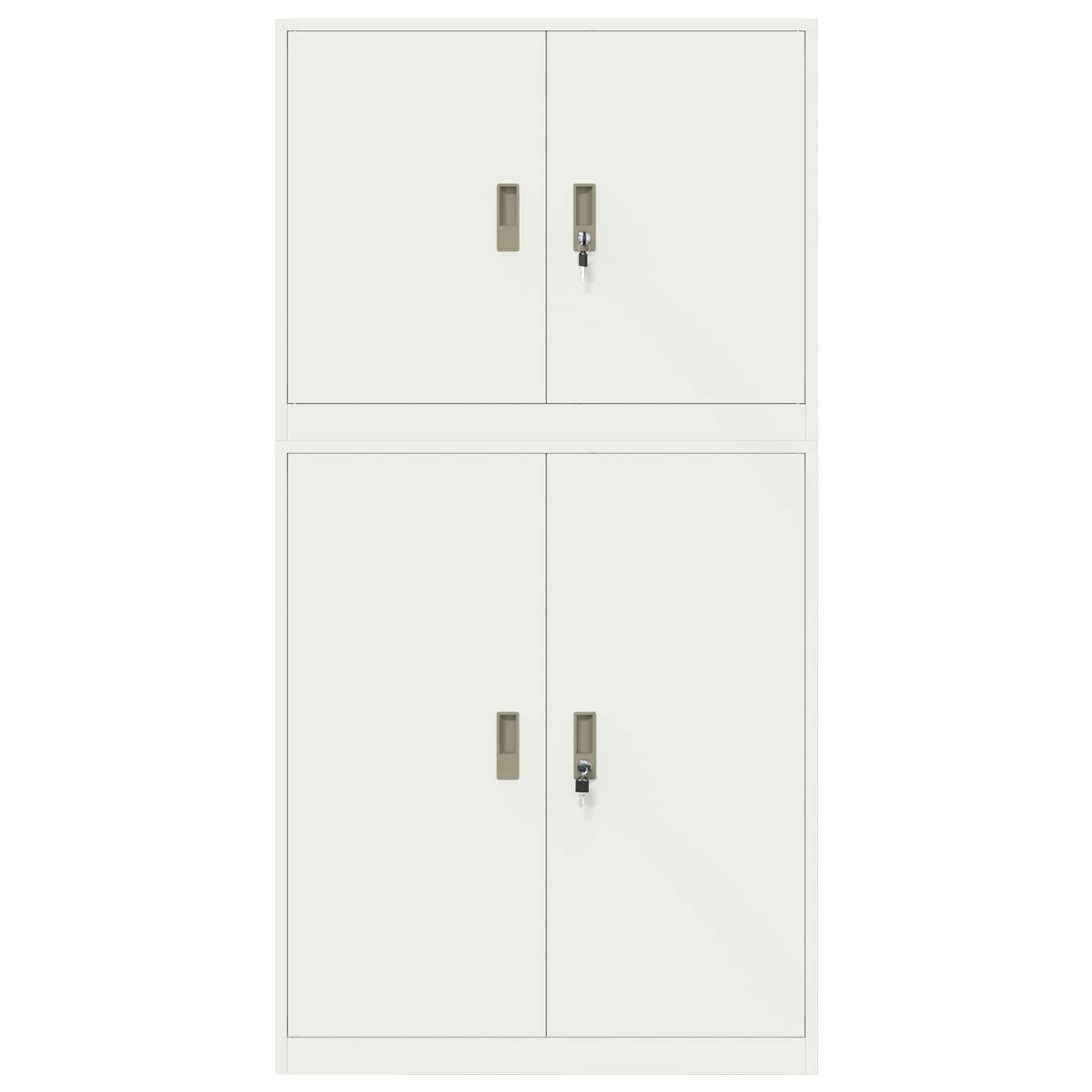 Armoire de rangement 2 pc Blanc 90 x 40 x 175 cm Acier