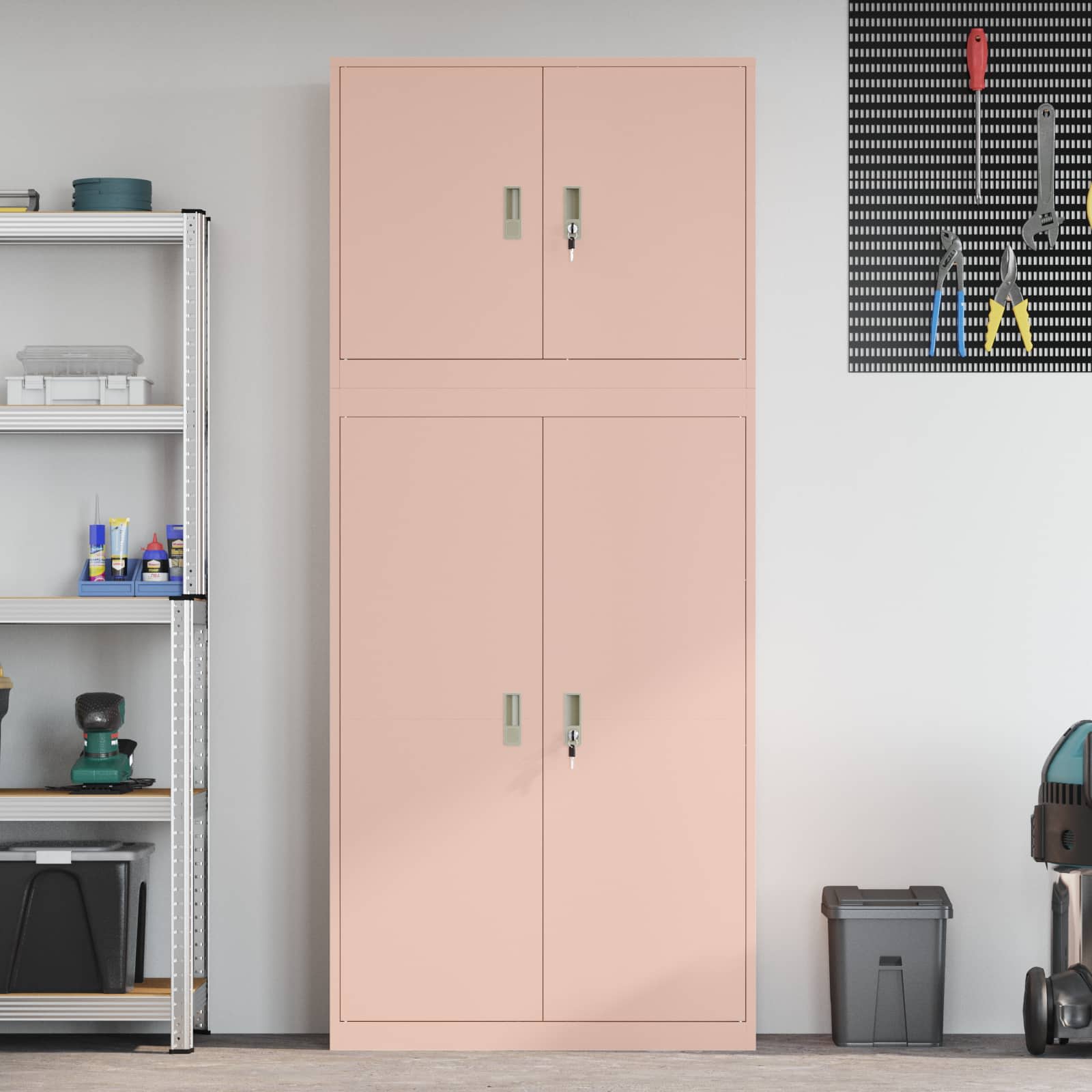 Armoire de rangement 2 pc Rose 90 x 40 x 210 cm Acier