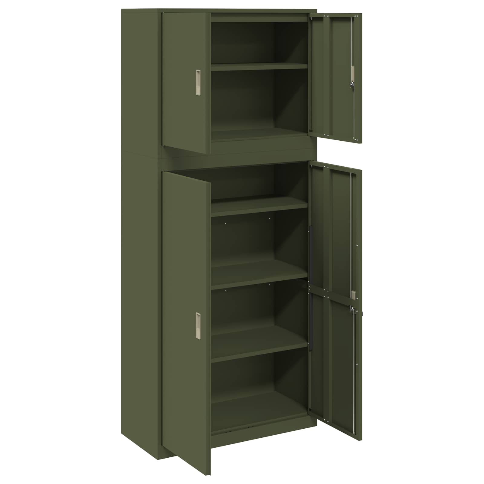 Armoire de rangement 2 pc Vert olive 90 x 40 x 210 cm Acier