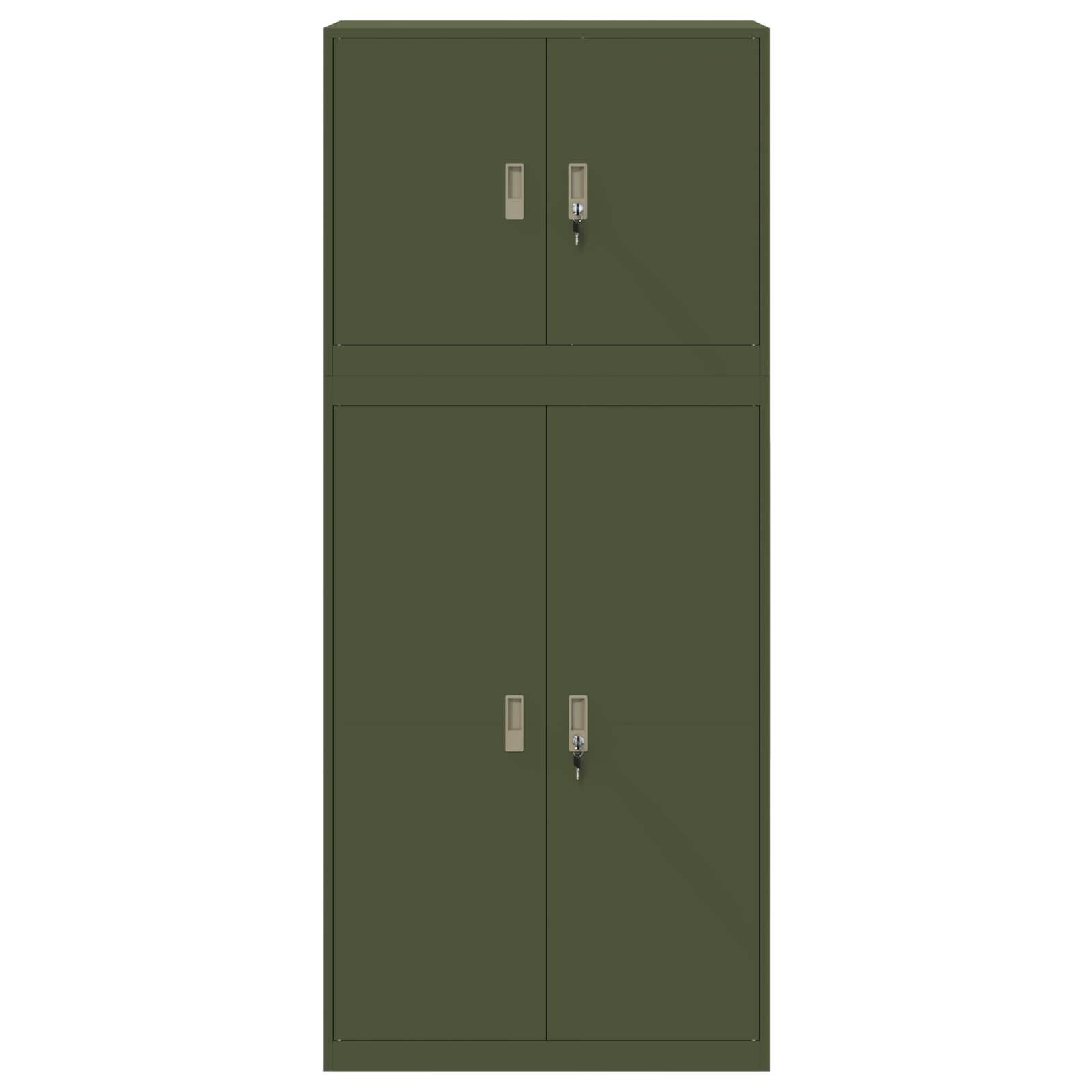 Armoire de rangement 2 pc Vert olive 90 x 40 x 210 cm Acier