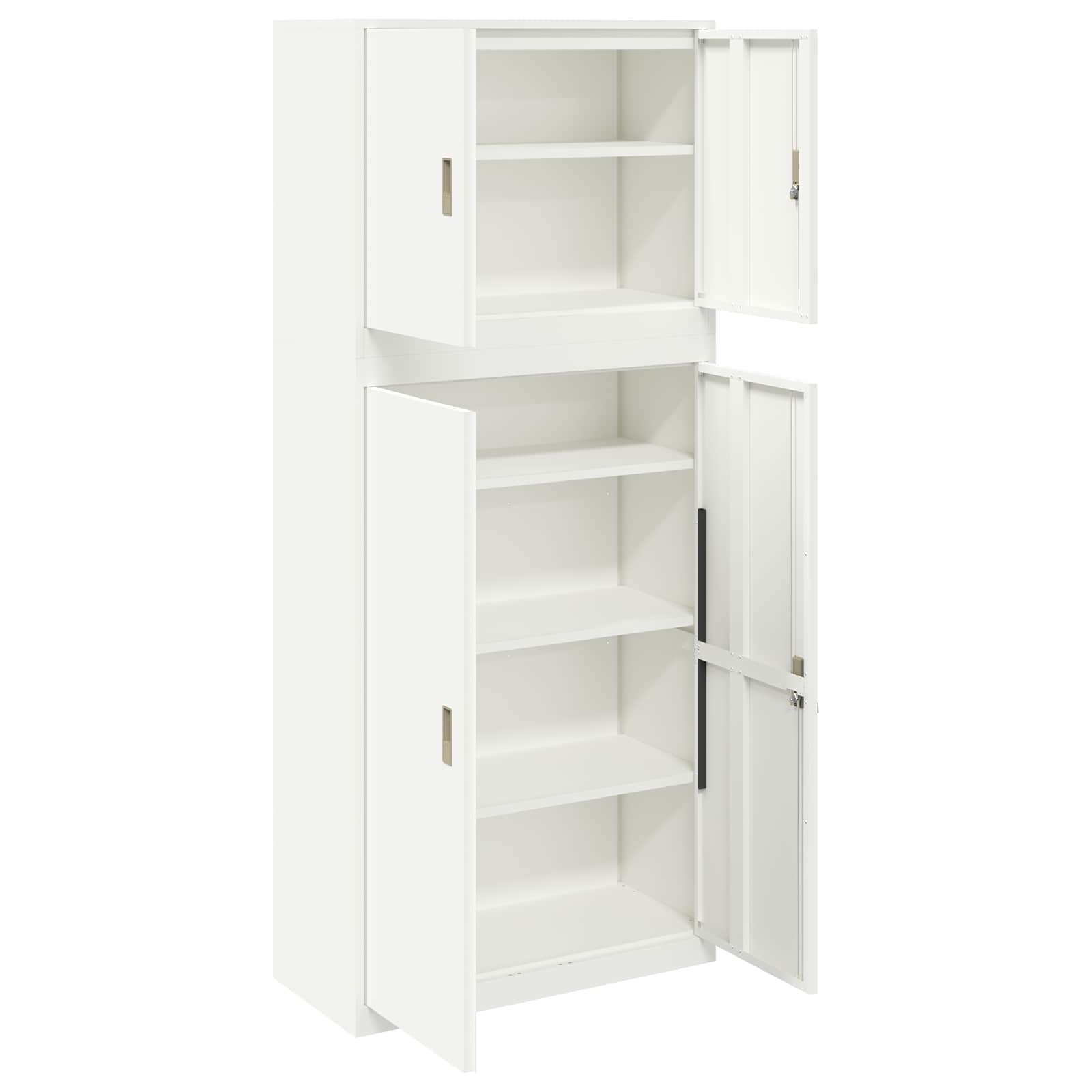 Armoire de rangement 2 pc Blanc 90 x 40 x 210 cm Acier