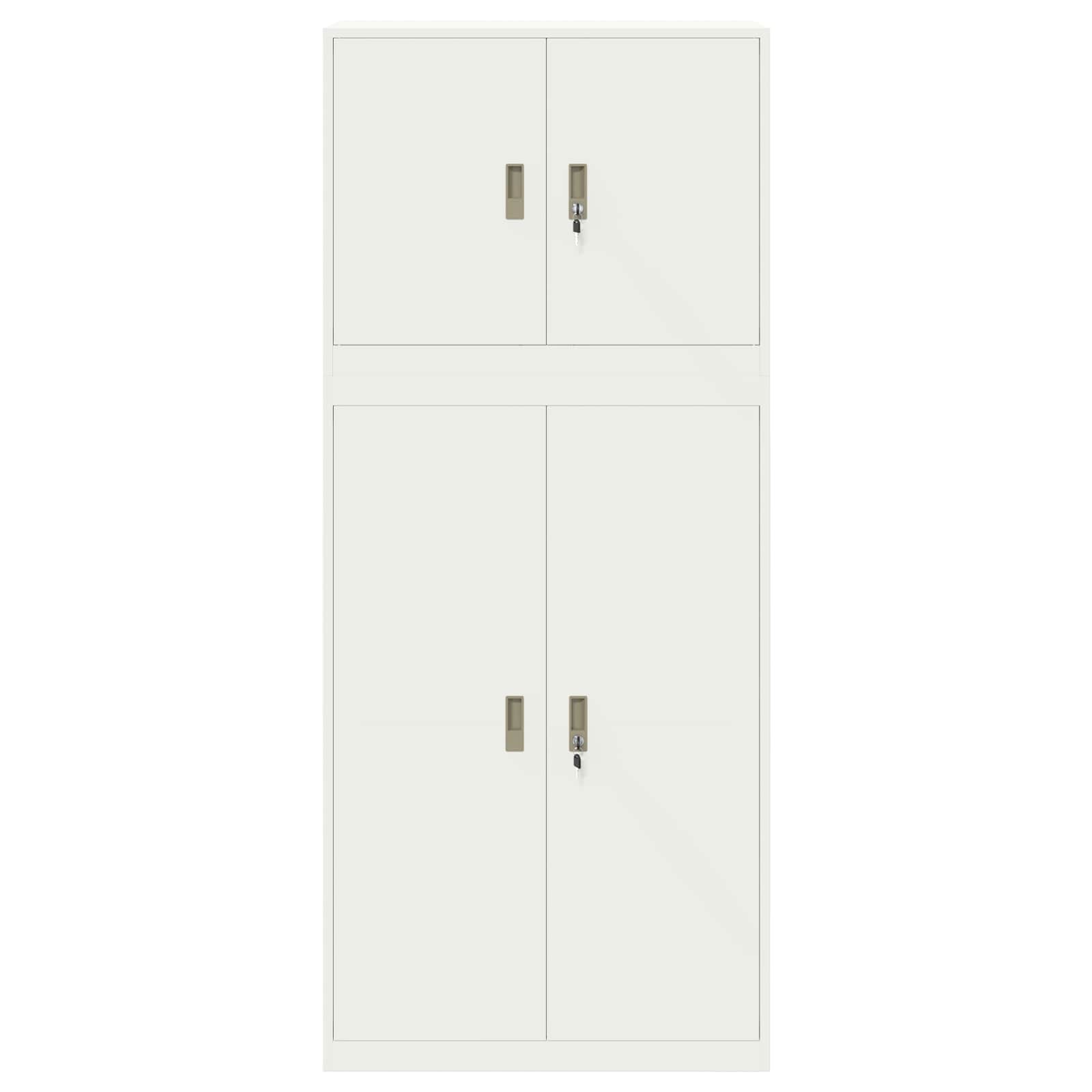 Armoire de rangement 2 pc Blanc 90 x 40 x 210 cm Acier
