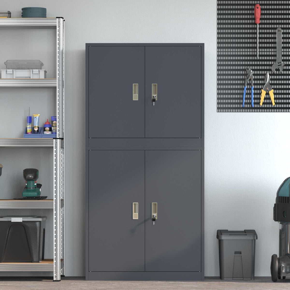 Armoire de rangement 2 pc Anthracite 80 x 40 x 160 cm Acier