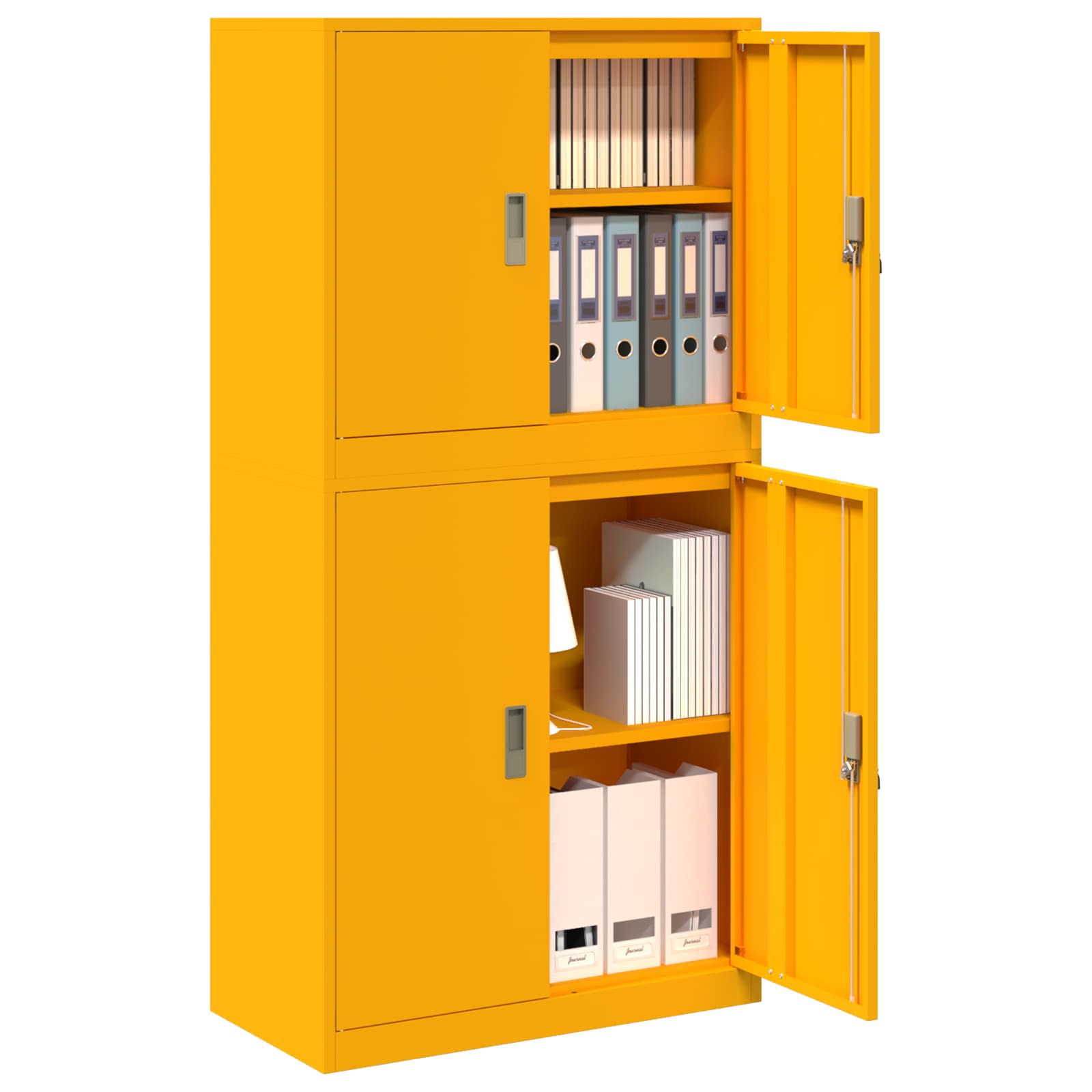 Armoire de rangement 2 pc Jaune moutarde 80 x 40 x 160 cm Acier