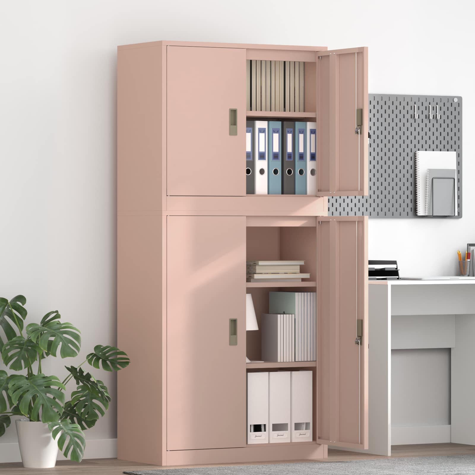 Armoire de rangement 2 pc Rose 80 x 40 x 175 cm Acier