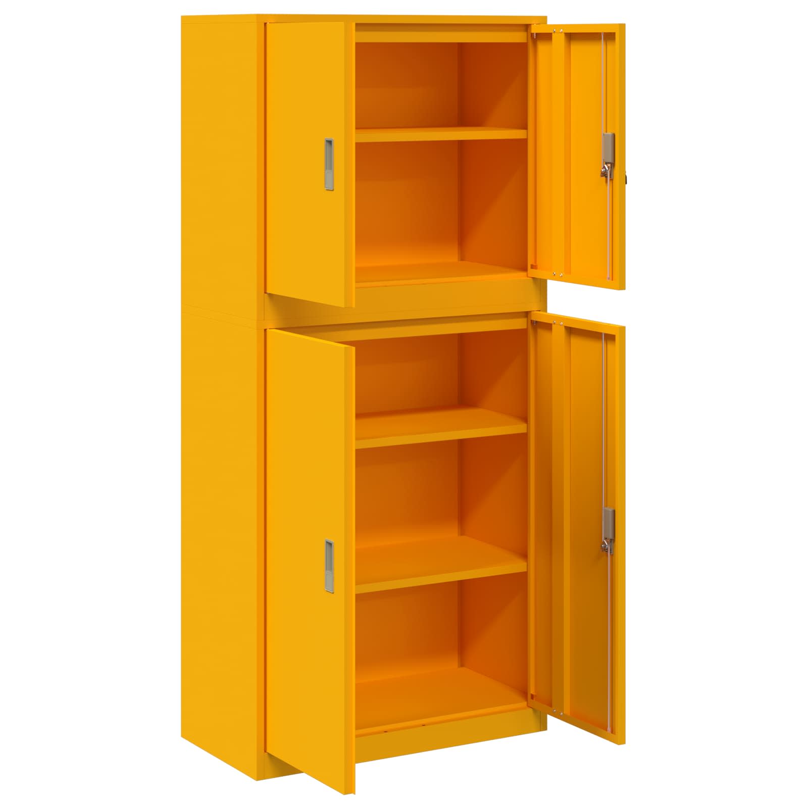 Armoire de rangement 2 pc Jaune moutarde 80 x 40 x 175 cm Acier