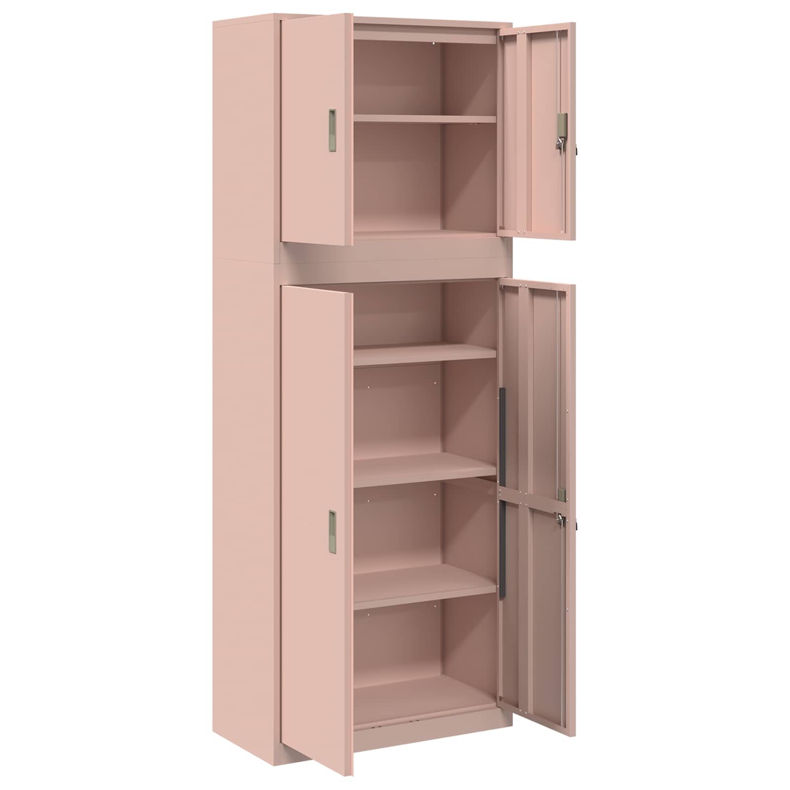 Armoire de rangement 2 pc Rose 80 x 40 x 210 cm Acier