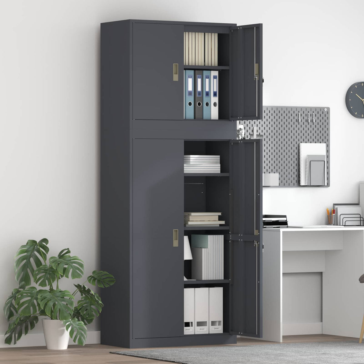 Armoire de rangement 2 pc Anthracite 80 x 40 x 210 cm Acier