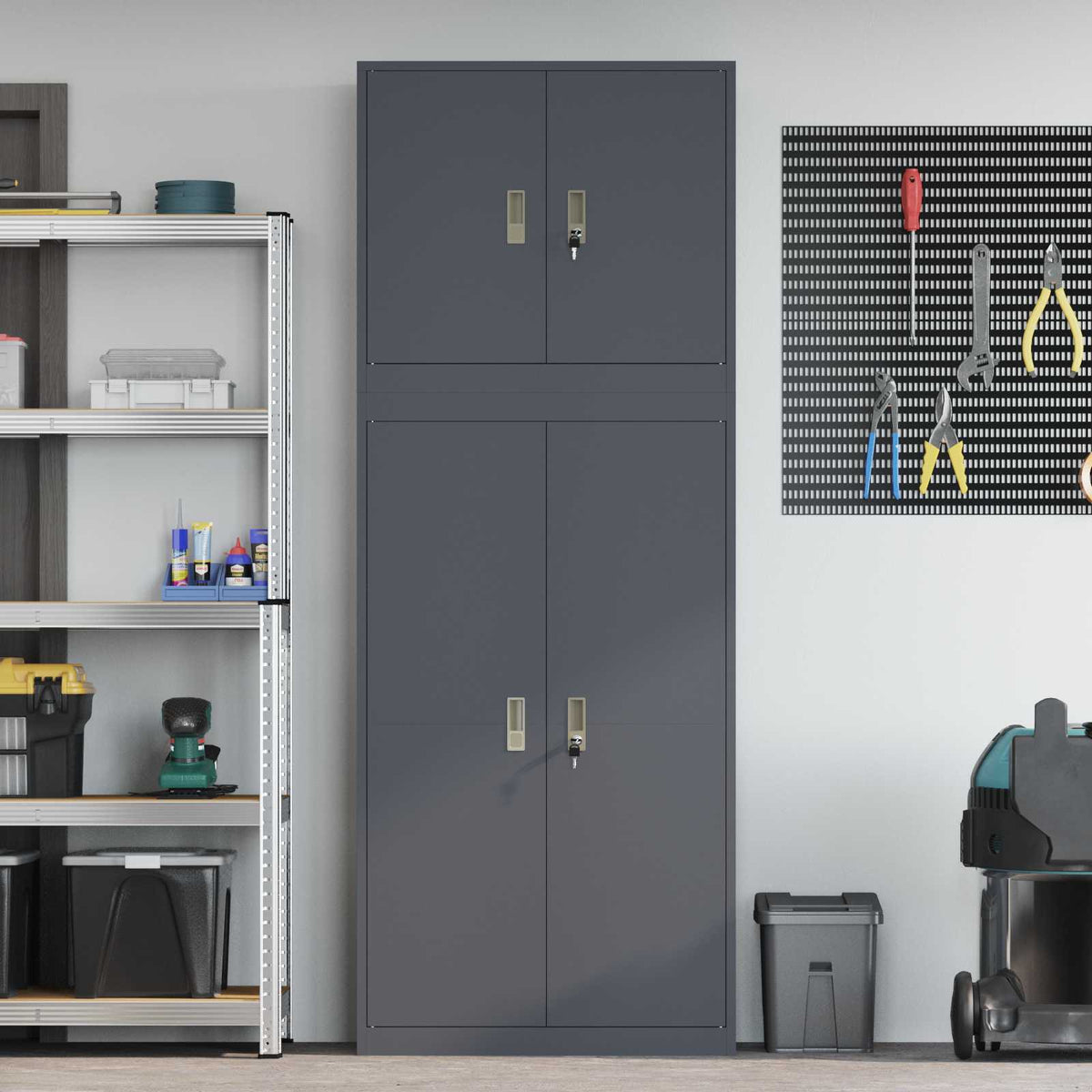 Armoire de rangement 2 pc Anthracite 80 x 40 x 210 cm Acier