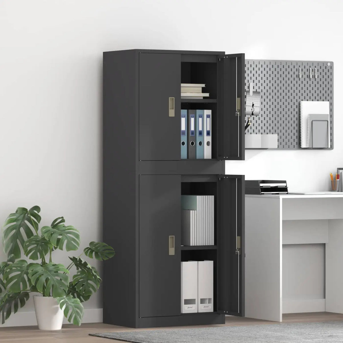 Armoire de rangement 2 pc Noir 60 x 40 x 160 cm Acier - XIOS