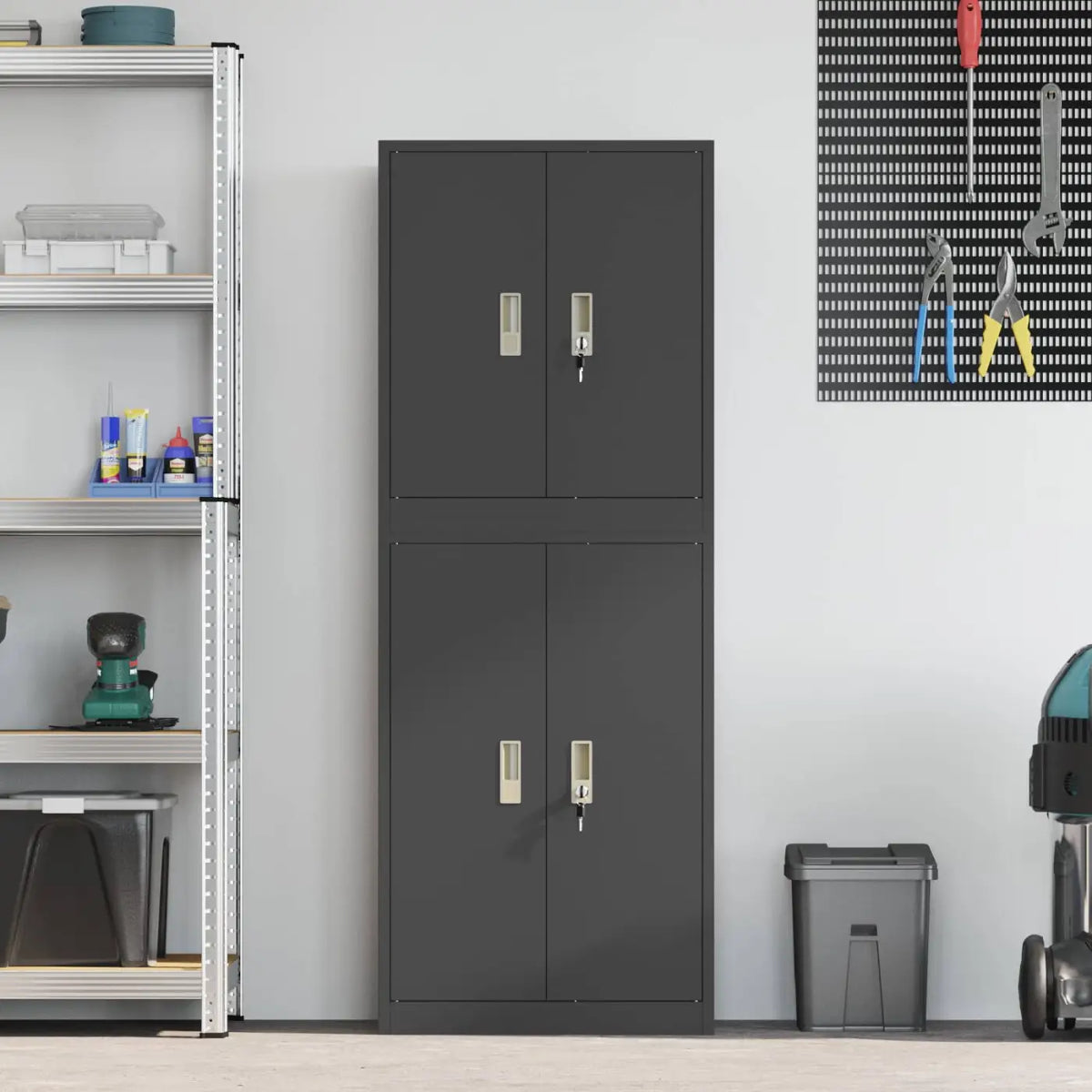 Armoire de rangement 2 pc Noir 60 x 40 x 160 cm Acier - XIOS