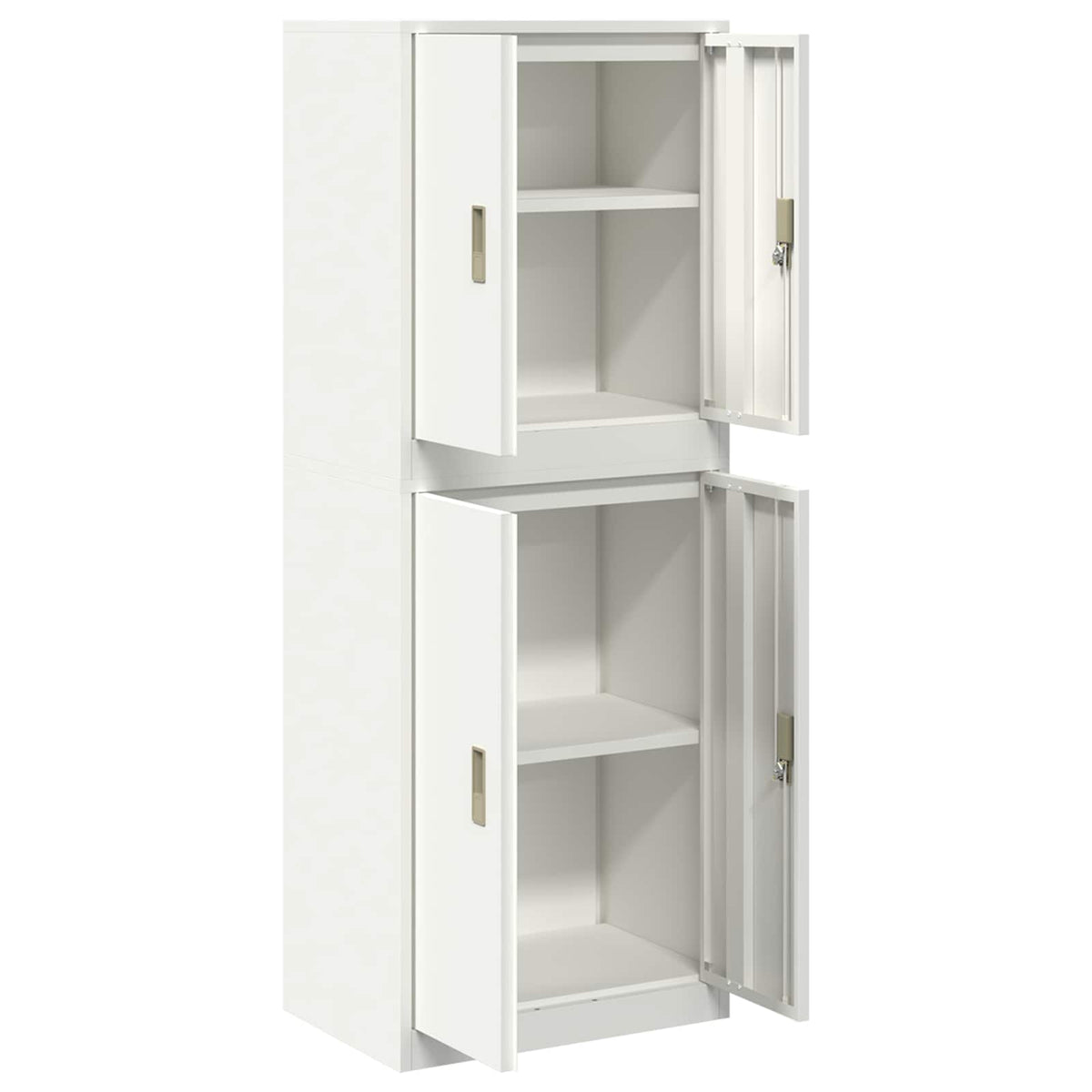 Armoire de rangement 2 pc Blanc 60 x 40 x 160 cm Acier