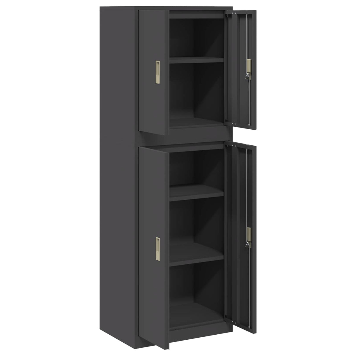 Armoire de rangement 2 pc Noir 60 x 40 x 175 cm Acier