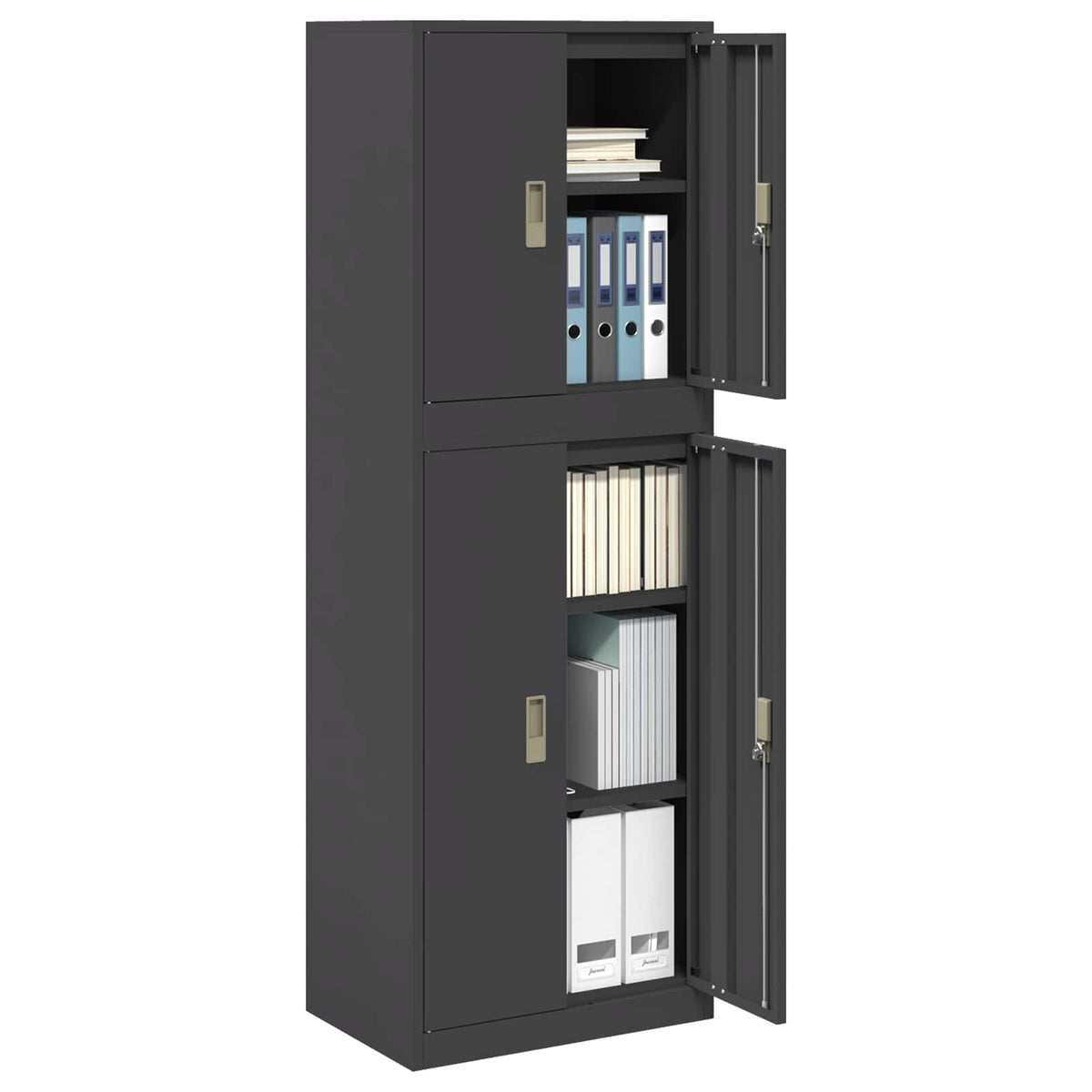 Armoire de rangement 2 pc Noir 60 x 40 x 175 cm Acier