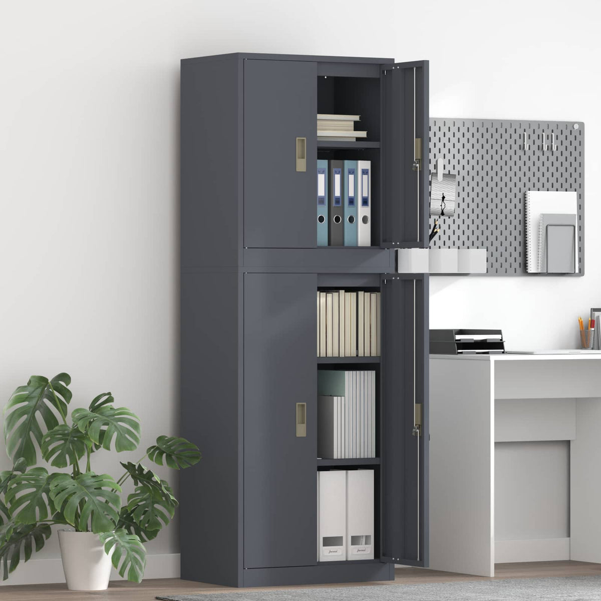Armoire de rangement 2 pc Anthracite 60 x 40 x 175 cm Acier