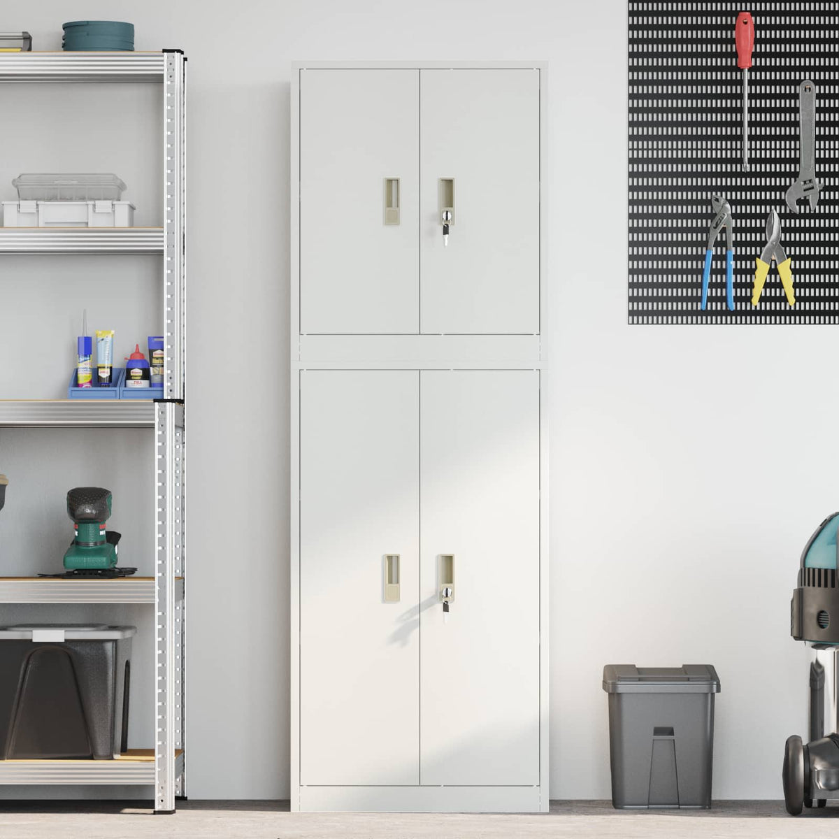 Armoire de rangement 2 pc Blanc 60 x 40 x 175 cm Acier